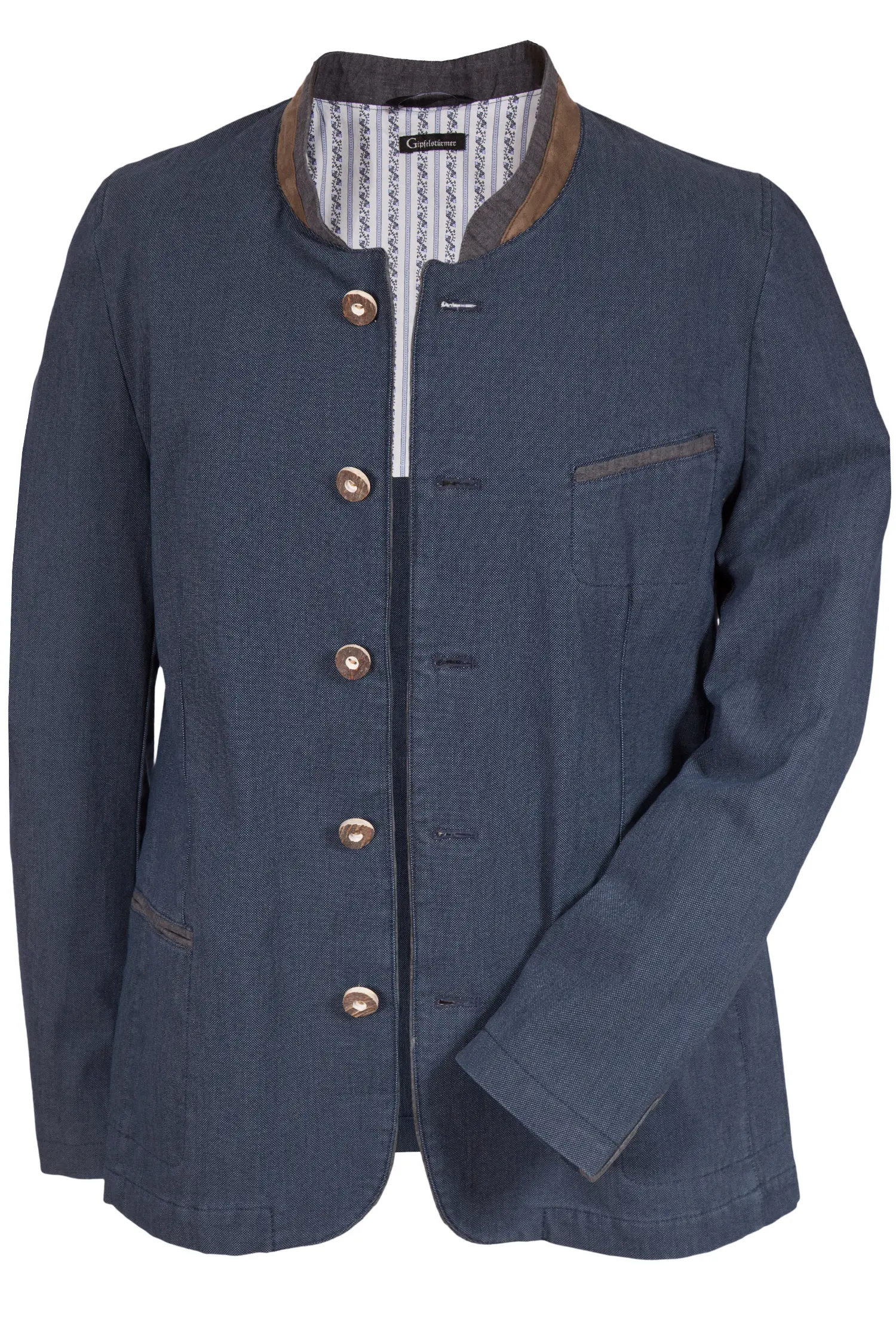 Herren Trachten Janker in dunkelblau Leinen