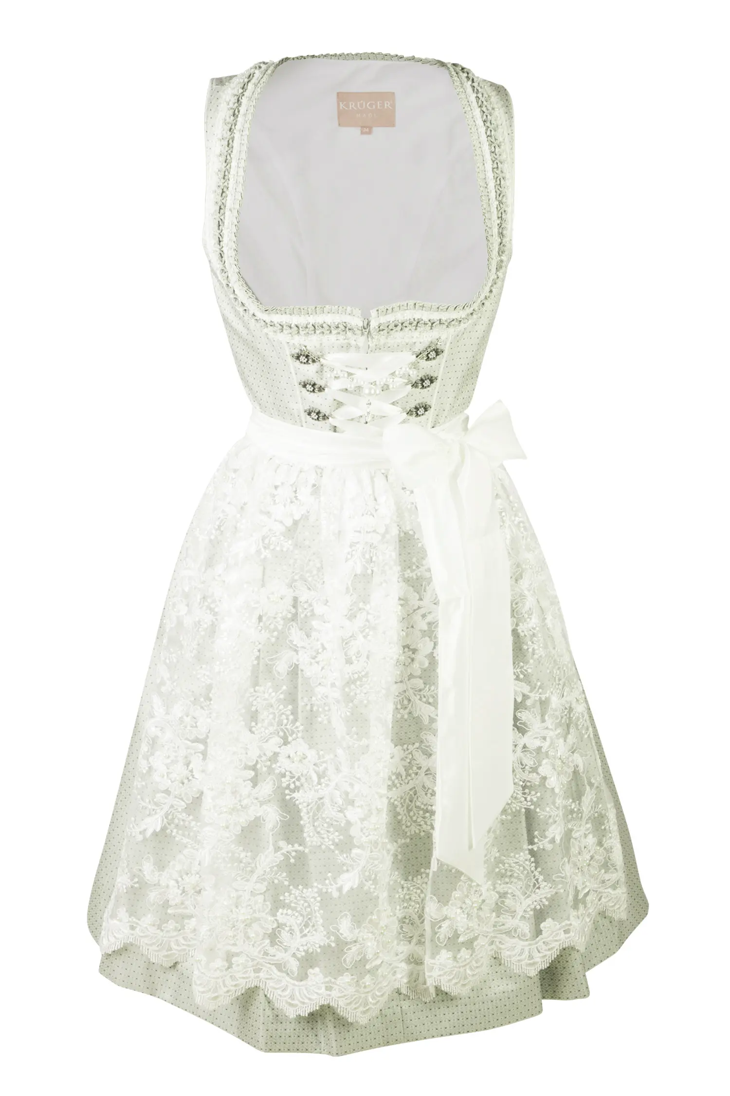 Dirndl Inka in hellgrün mit aufregenden Details