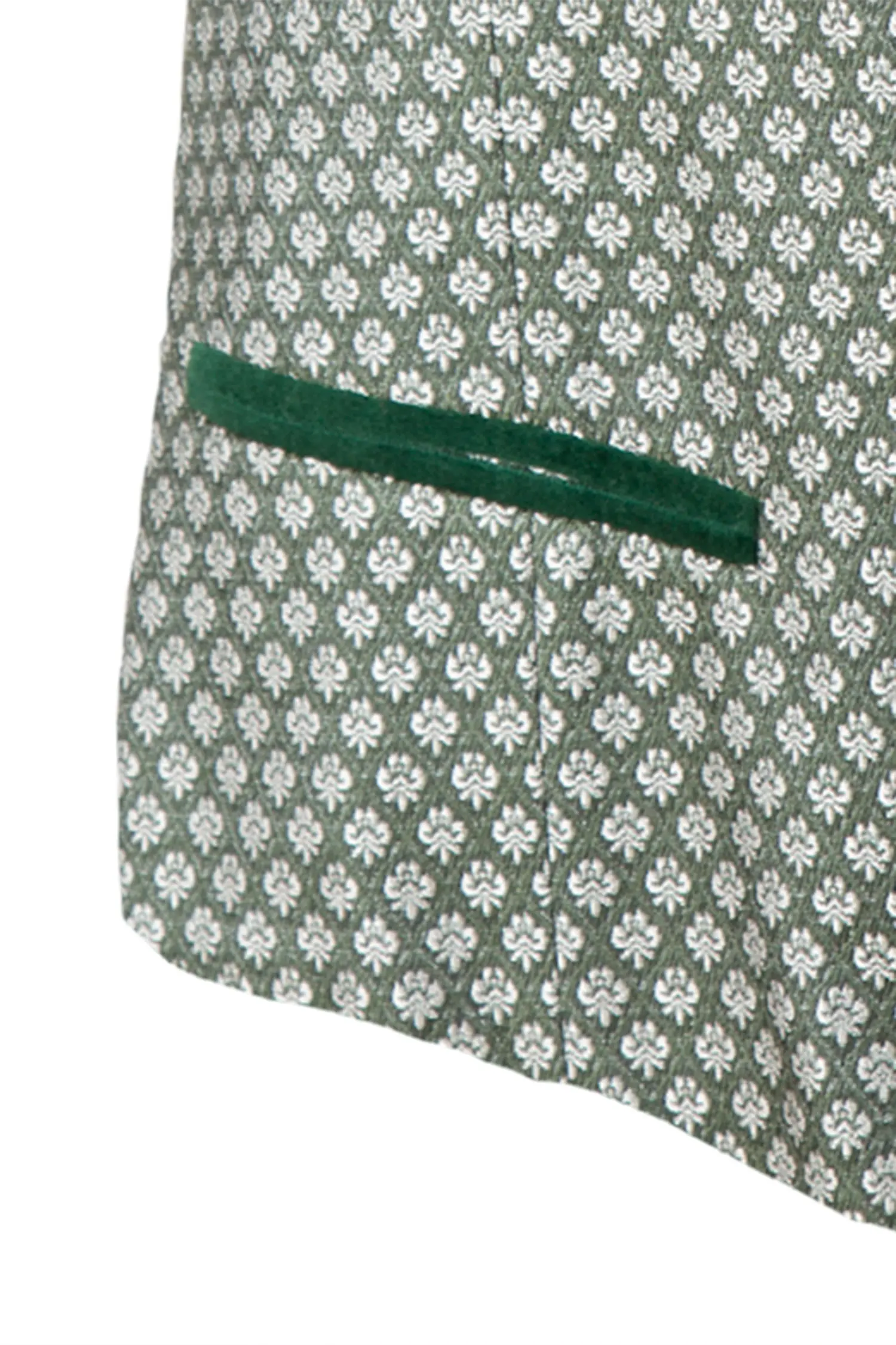 Herren Trachtenweste Leopold in tannengrün - Detail Taschen