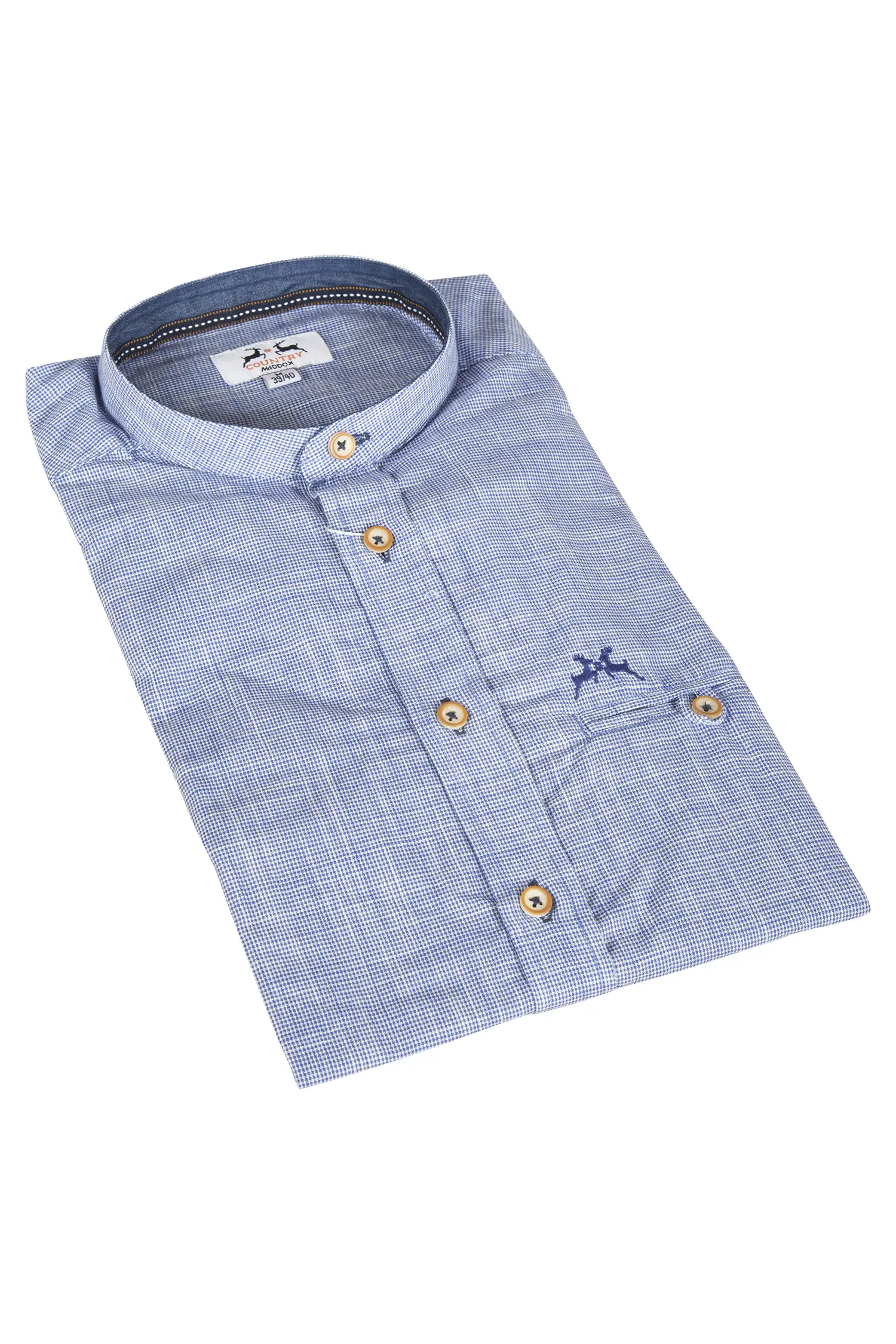 Trachtenhemd in blau/weiß kariert