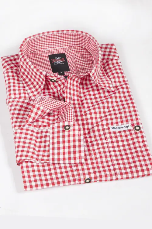 Trachtenhemd rot weiß kariert stockerpoint 1