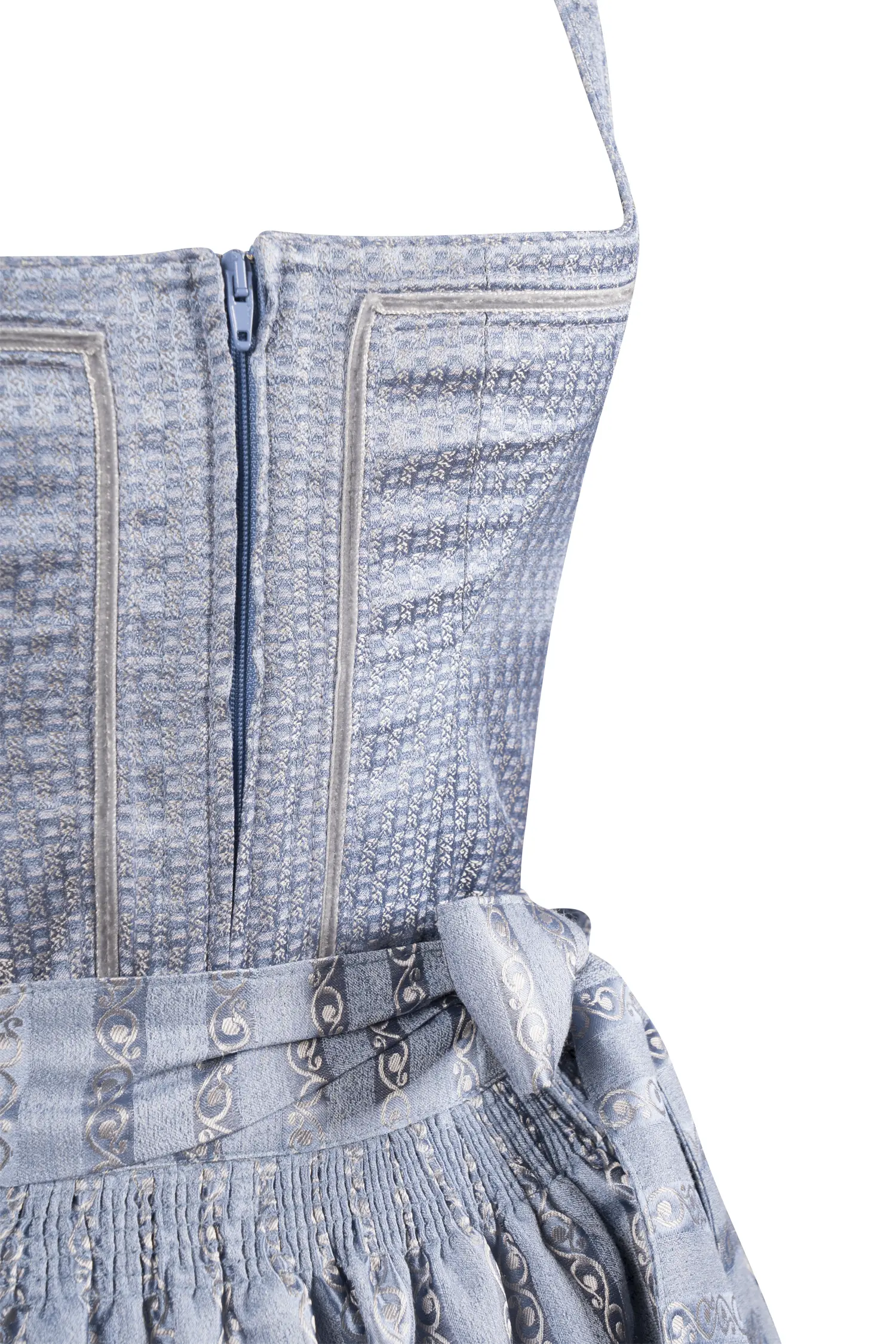 Hellblaues Dirndl Babsi - Detail Mieder