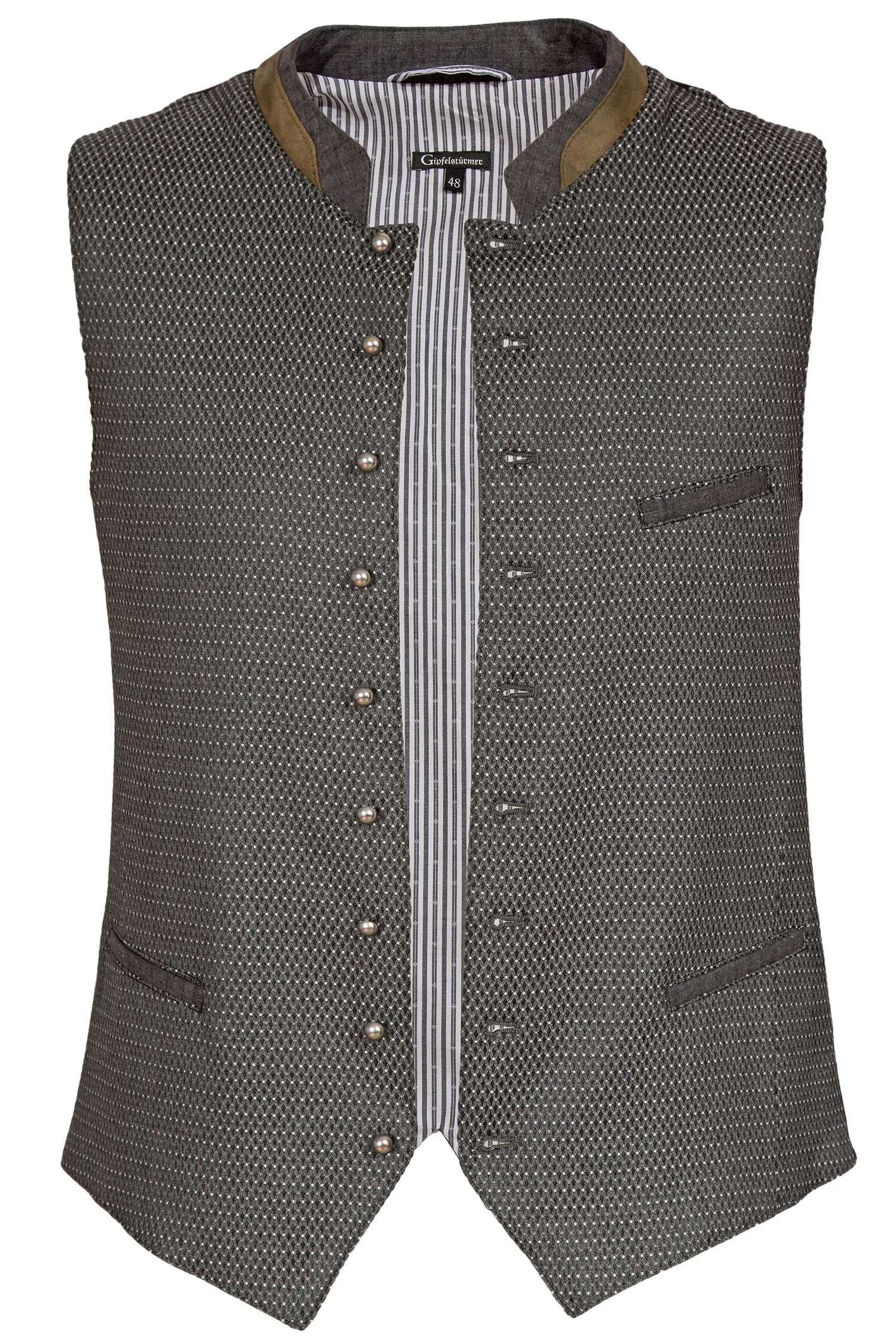 Herren Trachtenweste in dunkelgrau mit Stretch