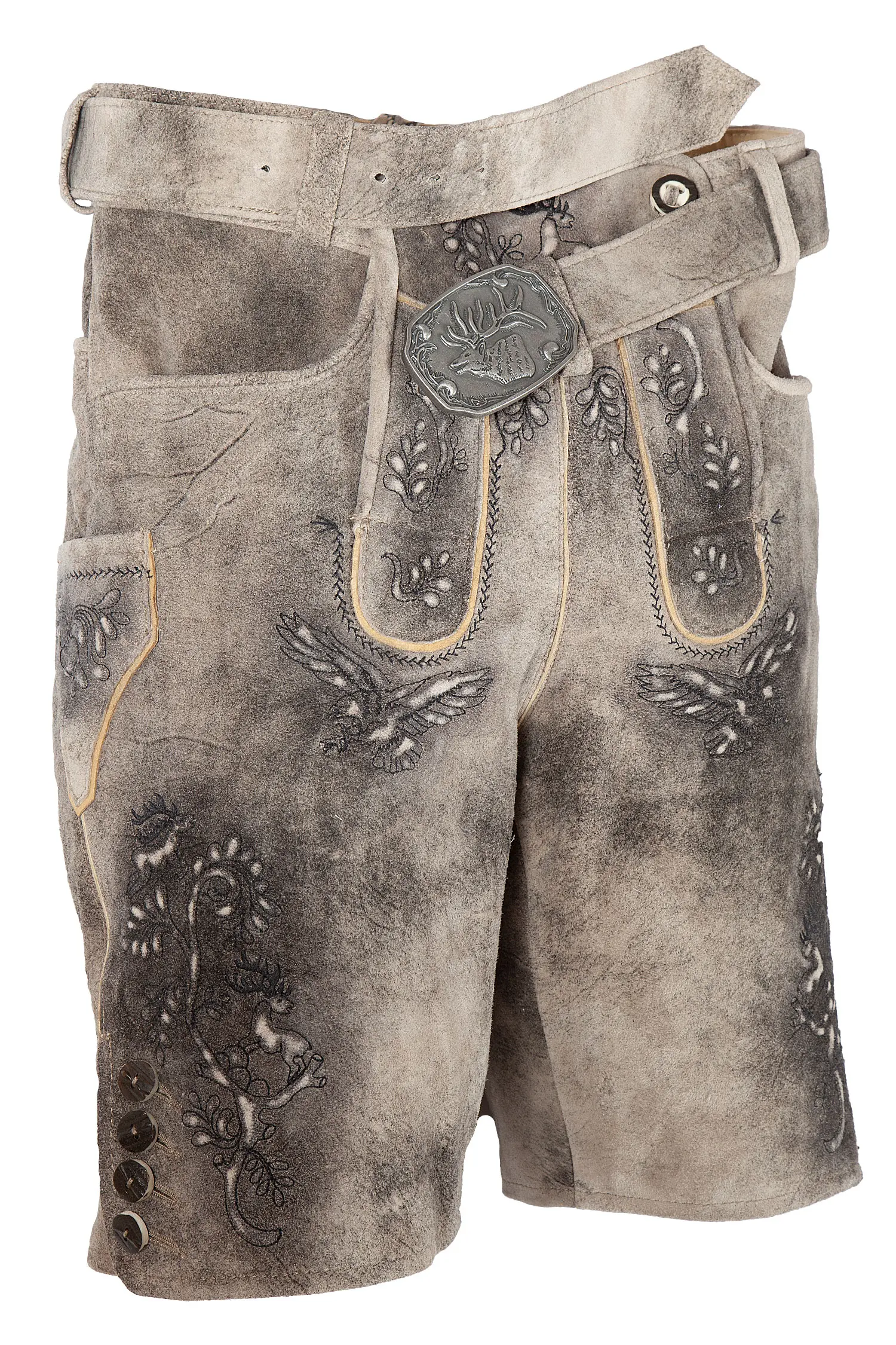 Kurze Lederhose Asmus mit Gürtel