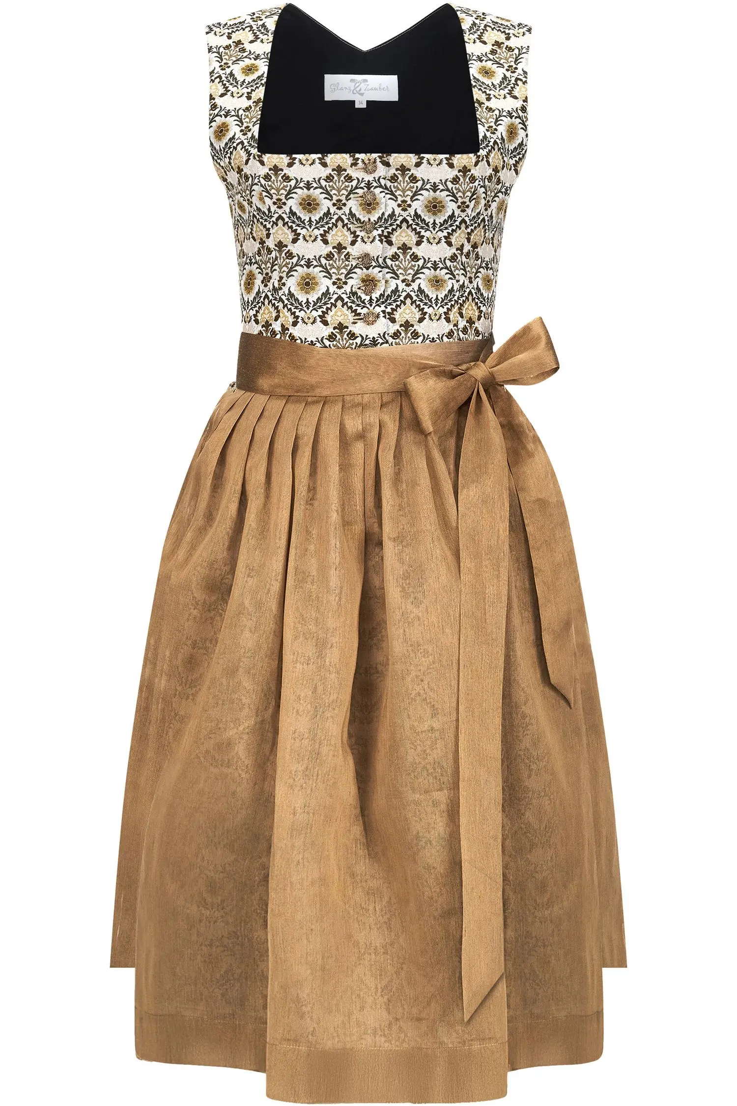 Dirndl in beige/gold von Glanz & Zauber Glanz & Zauber Dirndl mit Blumen