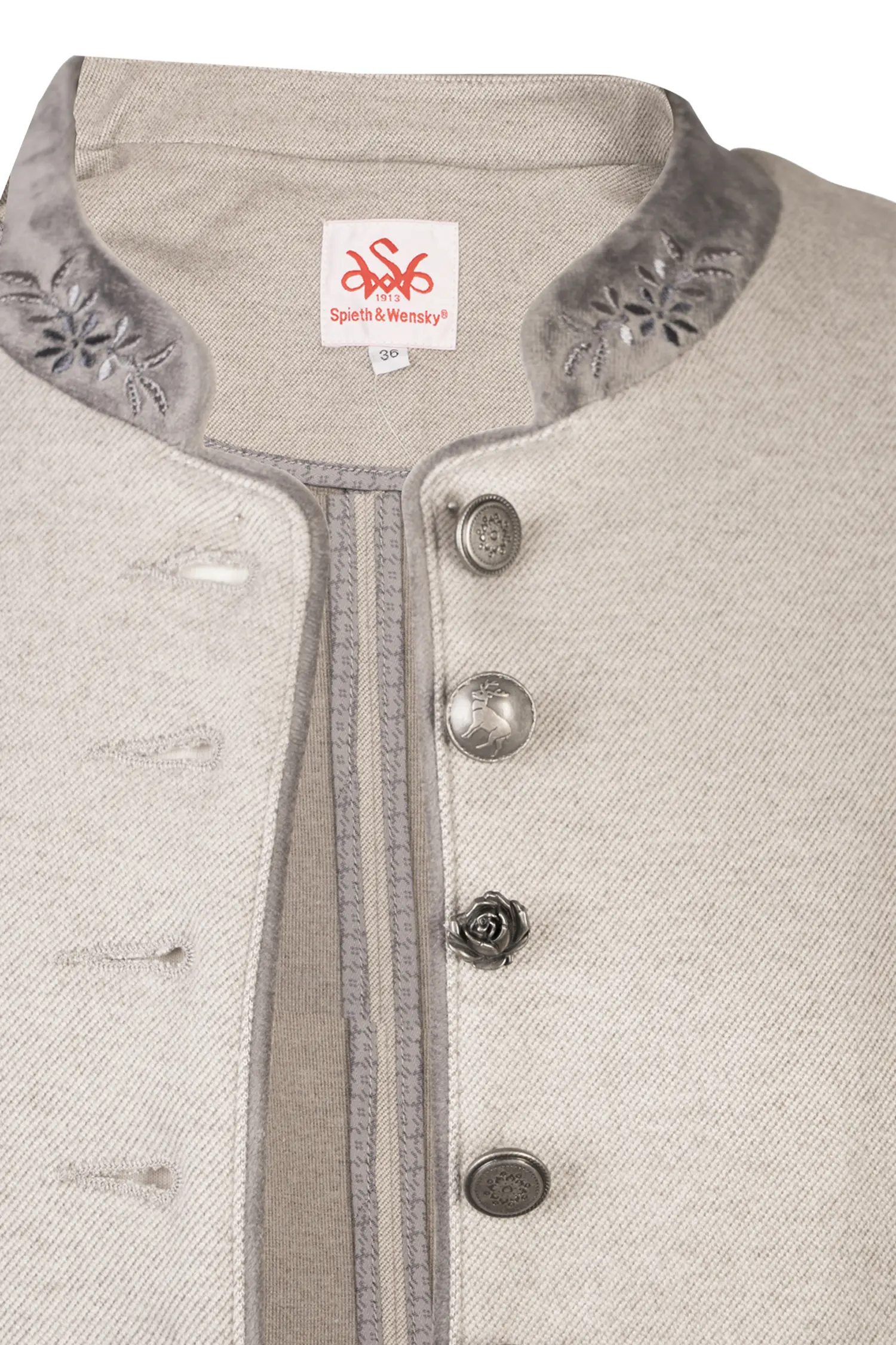 Loden Jacke Eugenie Detail Knopfleiste