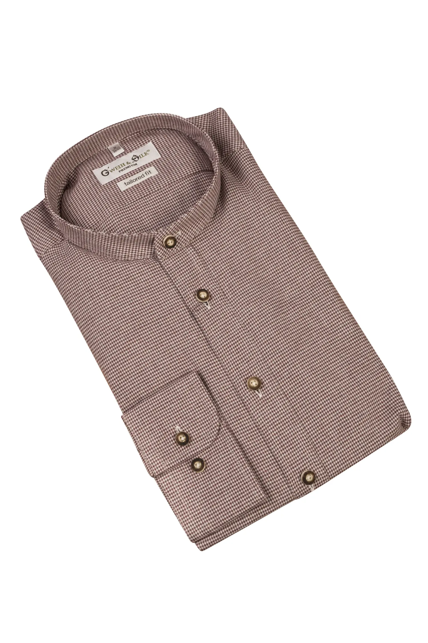 Langarmhemd Reschensee in bordeaux kleinkariert