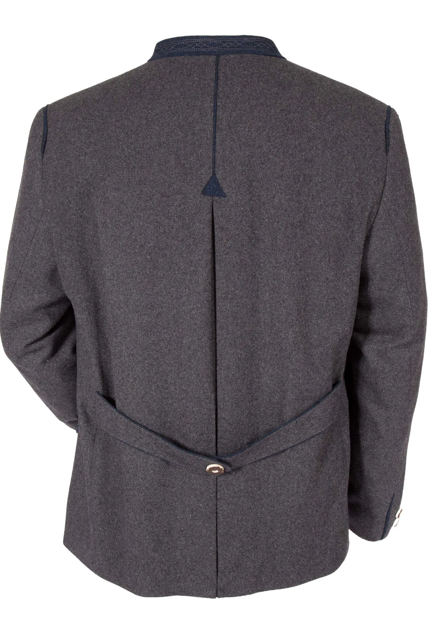 Herren Trachten Janker Titus in grau aus Loden hinten