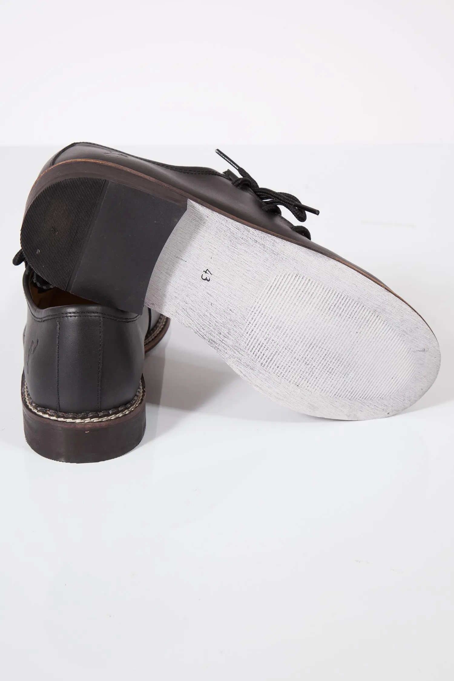 Herren Trachtenschuhe Jäger in schwarz glatt Sohle