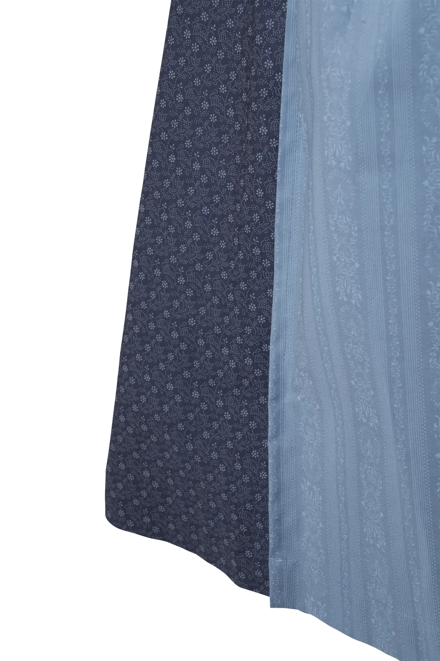 Stilechtes Dirndl Verena in dunkelblau / hellblau - Detail Rock
