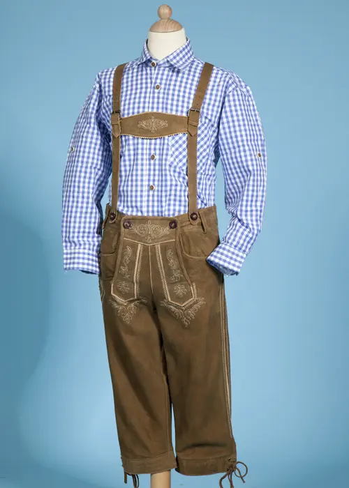 Kinder Trachtenhemd blau kariert Kinderhemd zur Tracht komplett