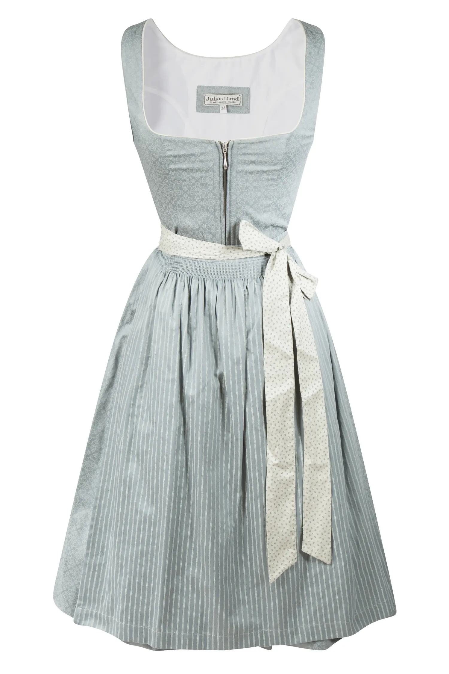 Dirndl Lissy in schilfgrau mit toller Schürze