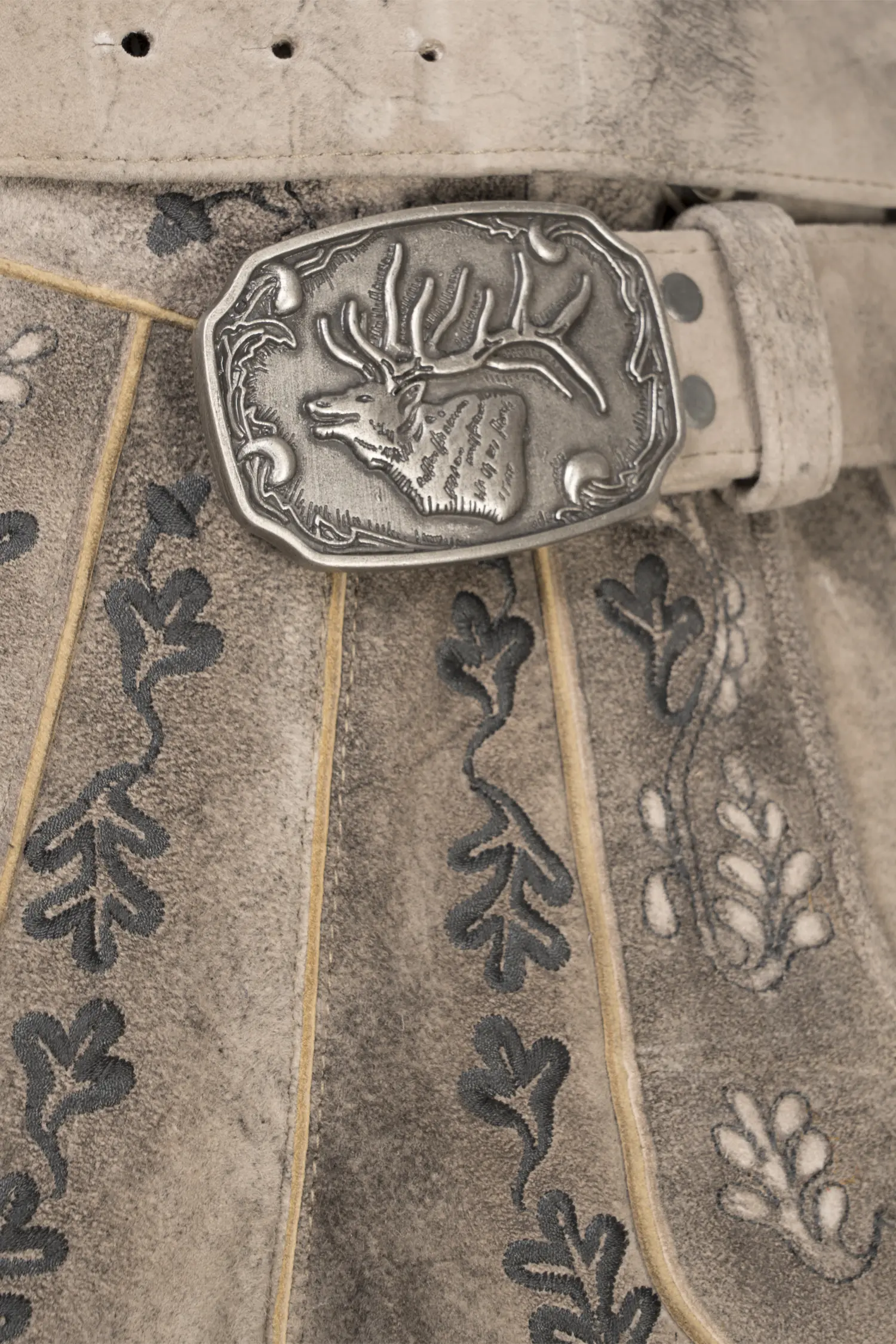 1613-1086-2ol-24-04-1704715 Lederhose von Spieth und Wensky in Grau Detail Latz