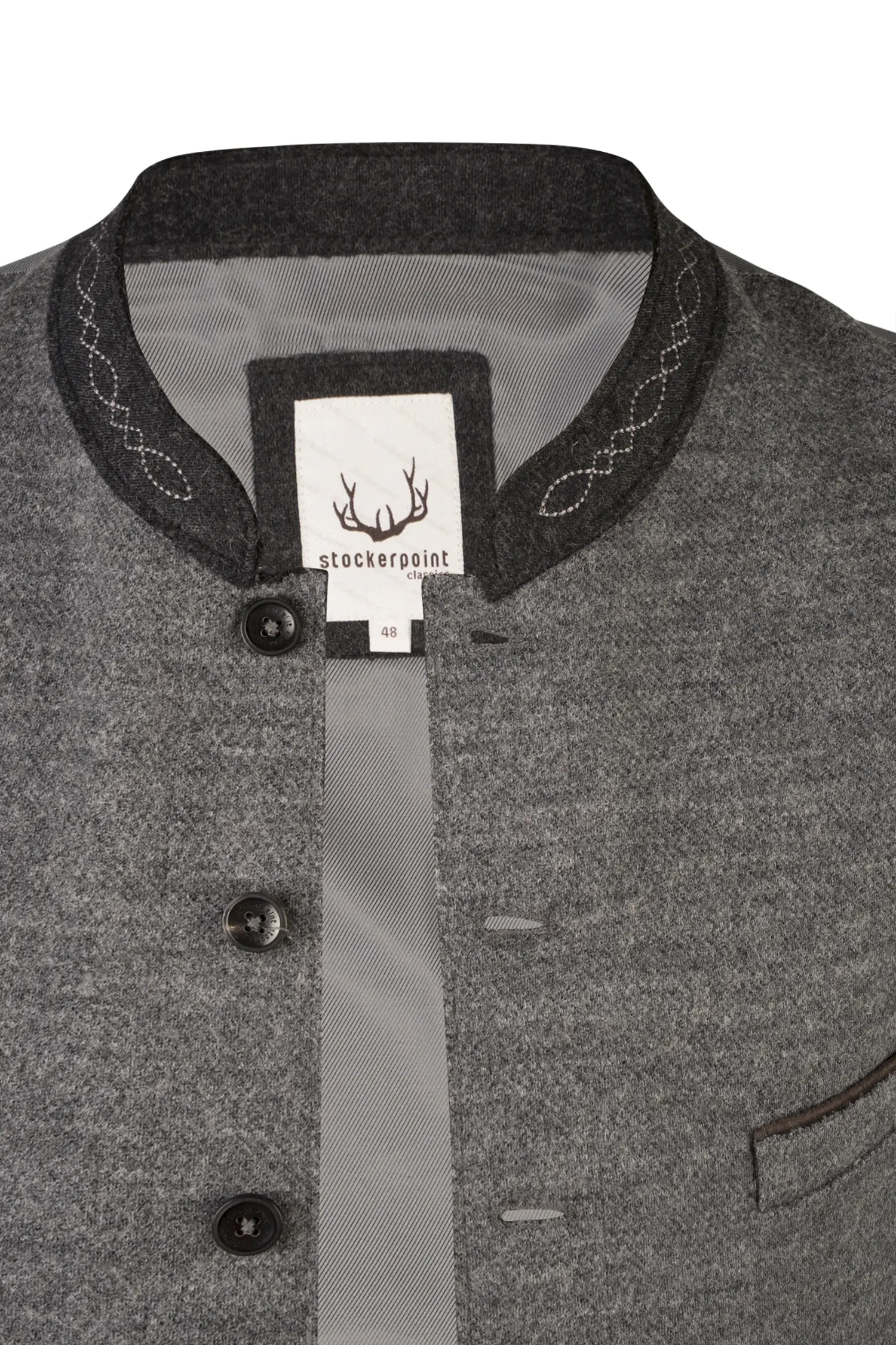 Trachtenweste Jules in grau - Detail