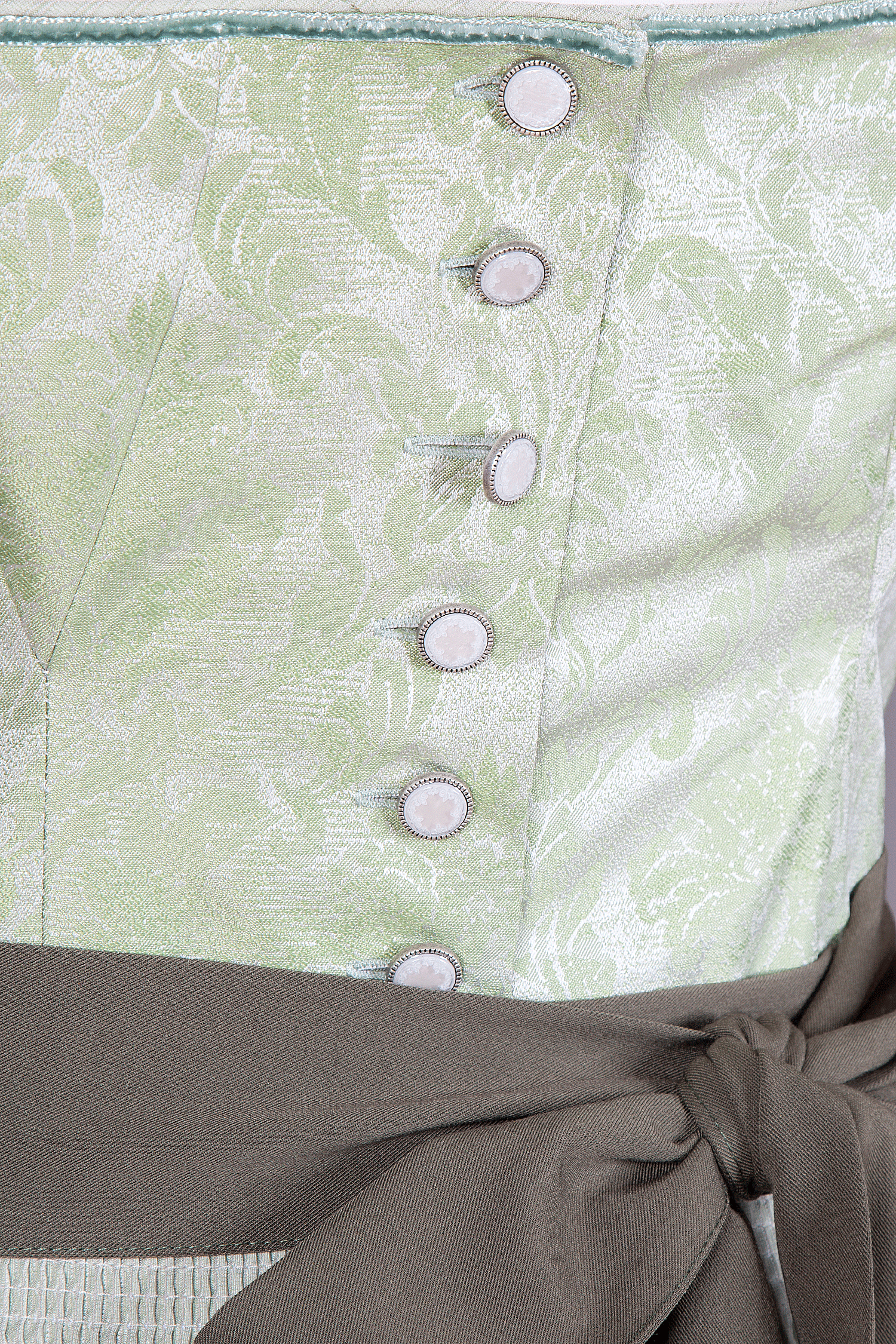 Dirndl Kate in lindgrün - Detail Mieder