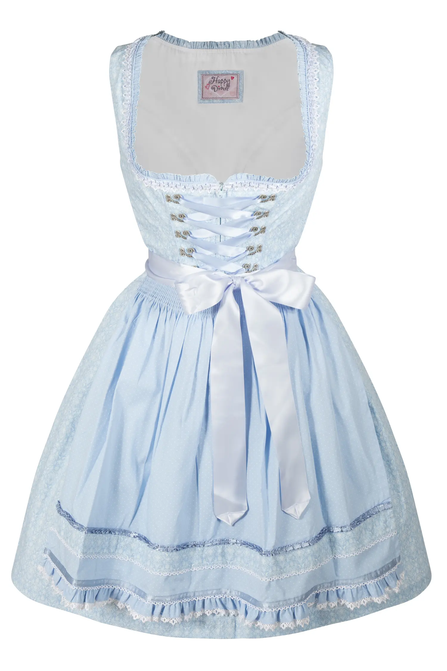 3051-1518-BL2-23-04g6133 Aufwendiges Dirndl in hellblau von Happy Dirndl