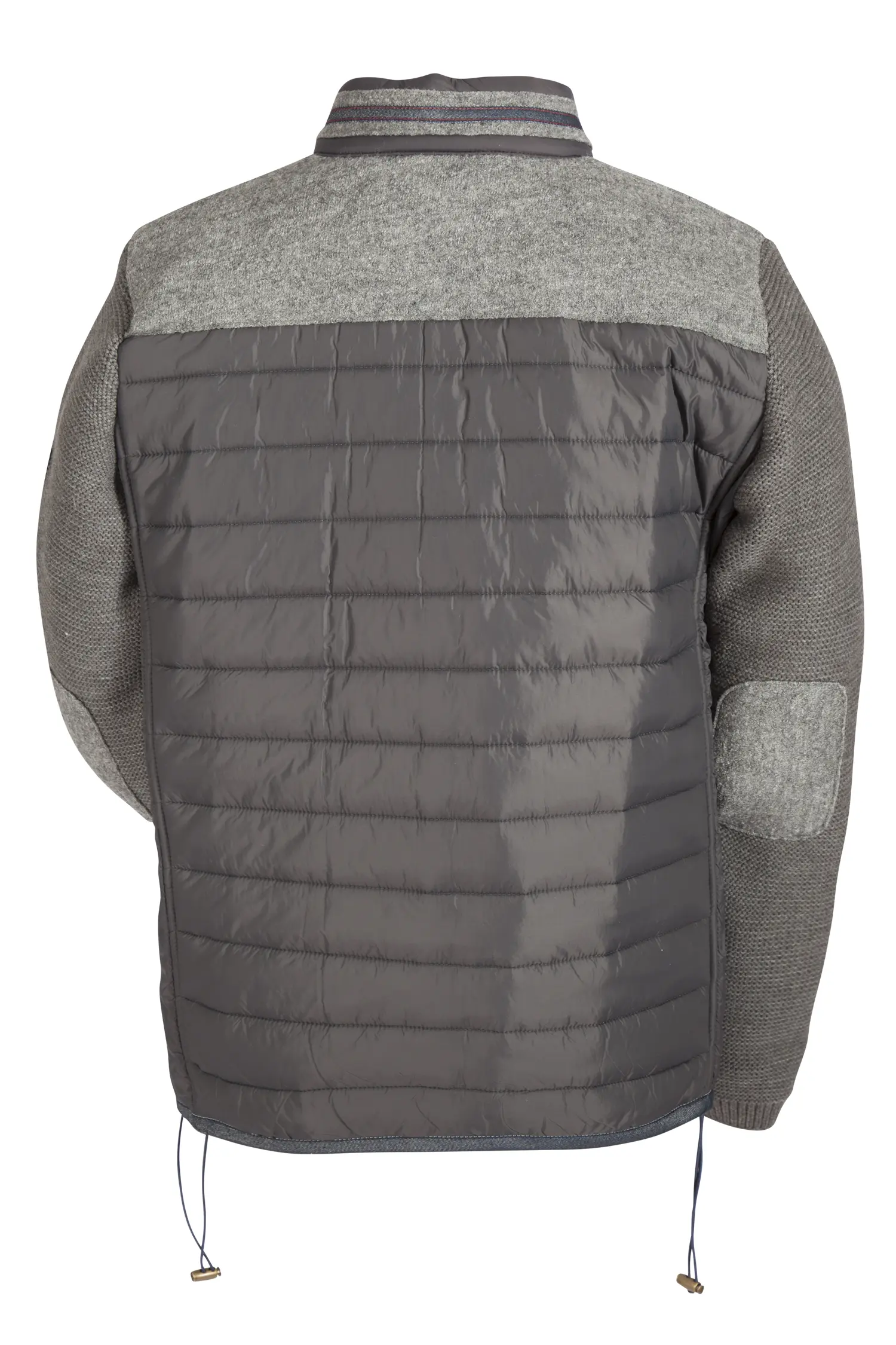 Herren Trachtenjacke Darnsee in grau mit Strick - Rückansicht