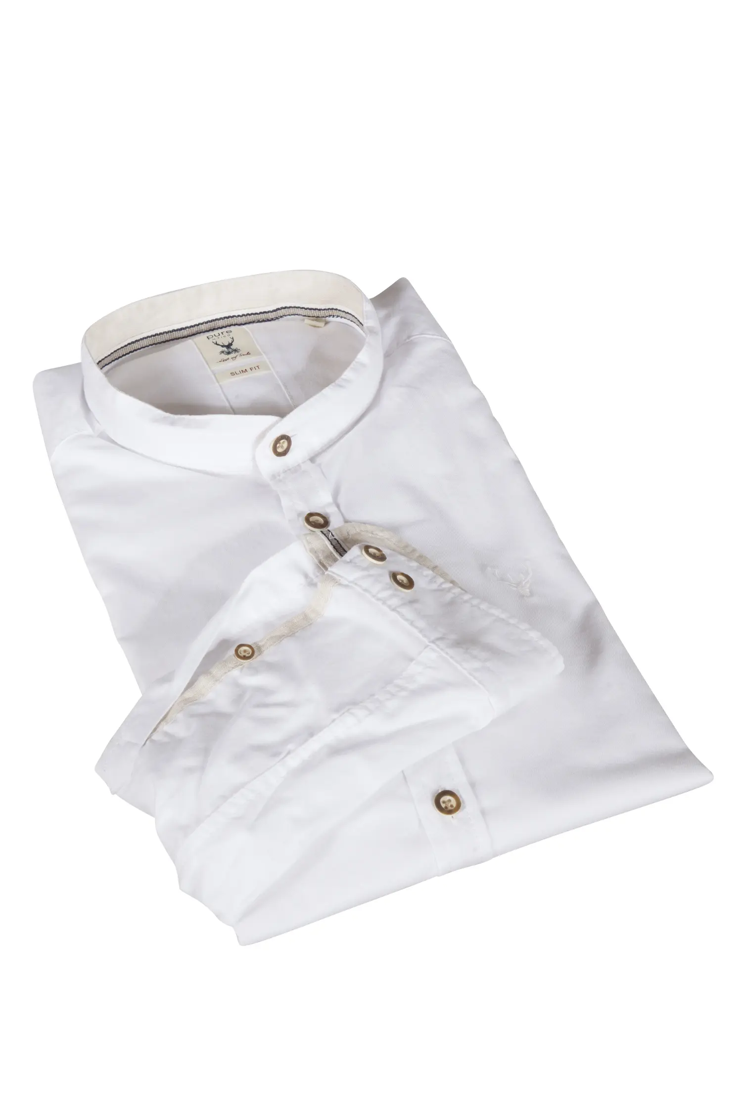 1504-0008-be3-01 Trachtenhemd in weiß mit Stehkragen von pure