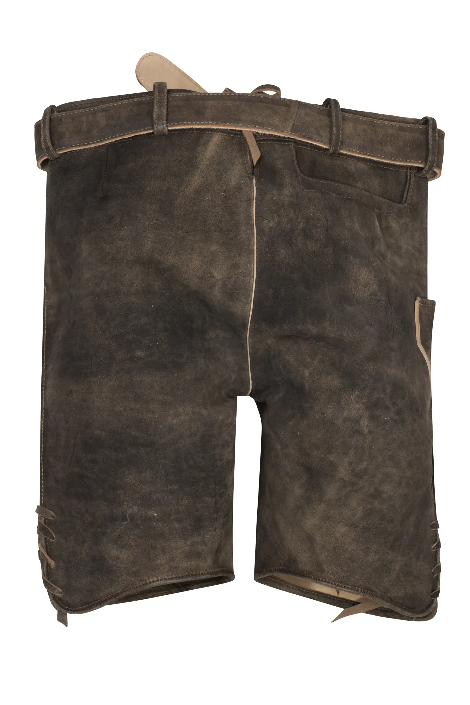 1613-1069-2na-24-07-0405164 Lederhose Leonardo in Sand Farben Rückansicht