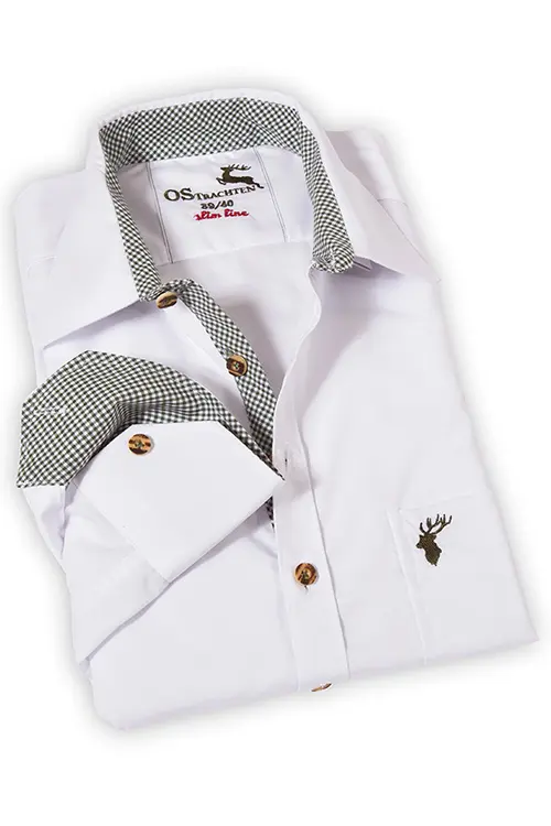 1512-1270-ws3-17-08h-4353-a Herrenhemd zur Tracht in weiß mit grünen Karos