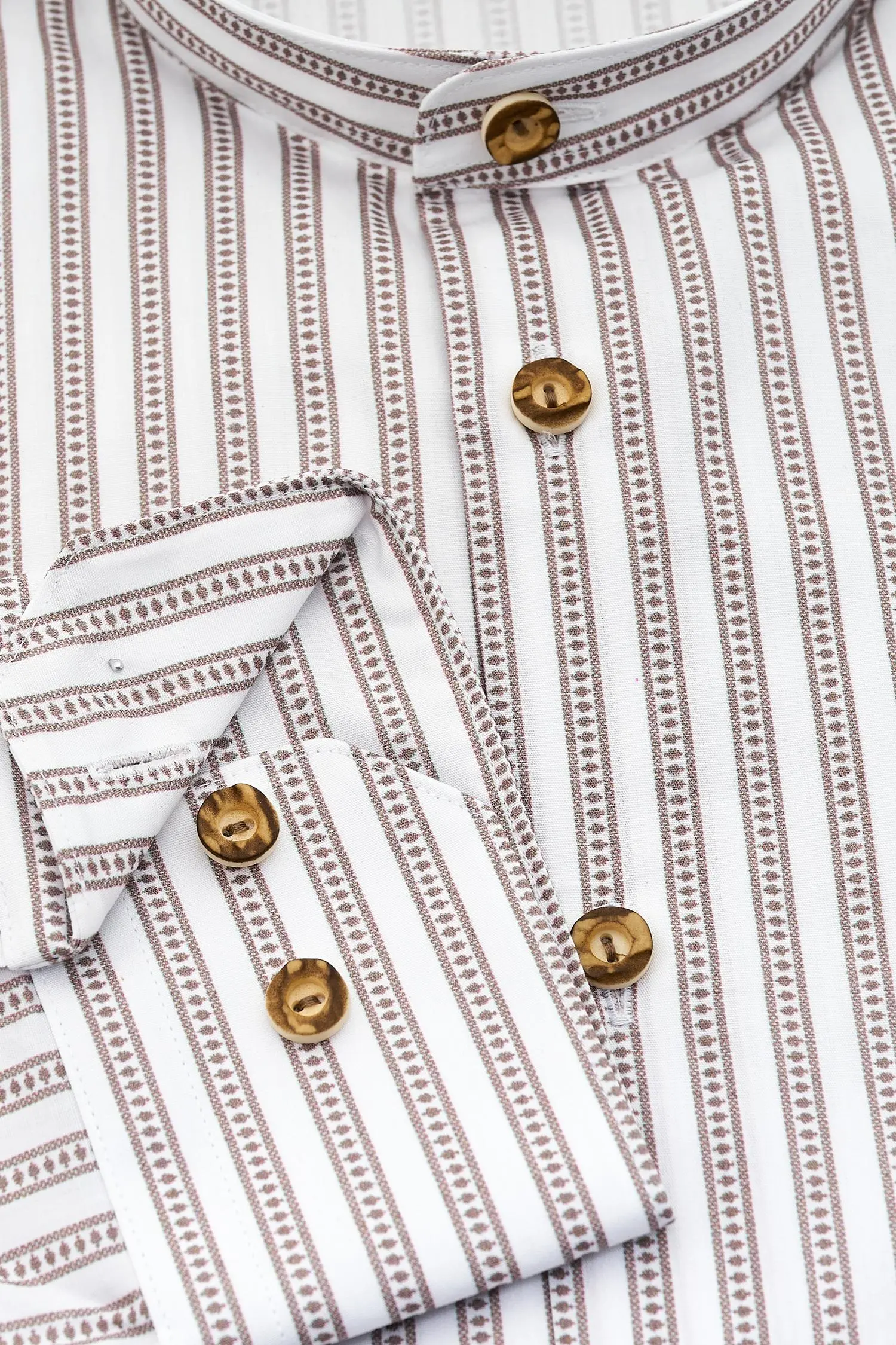 Johann Herren hemd in Weiß Braun