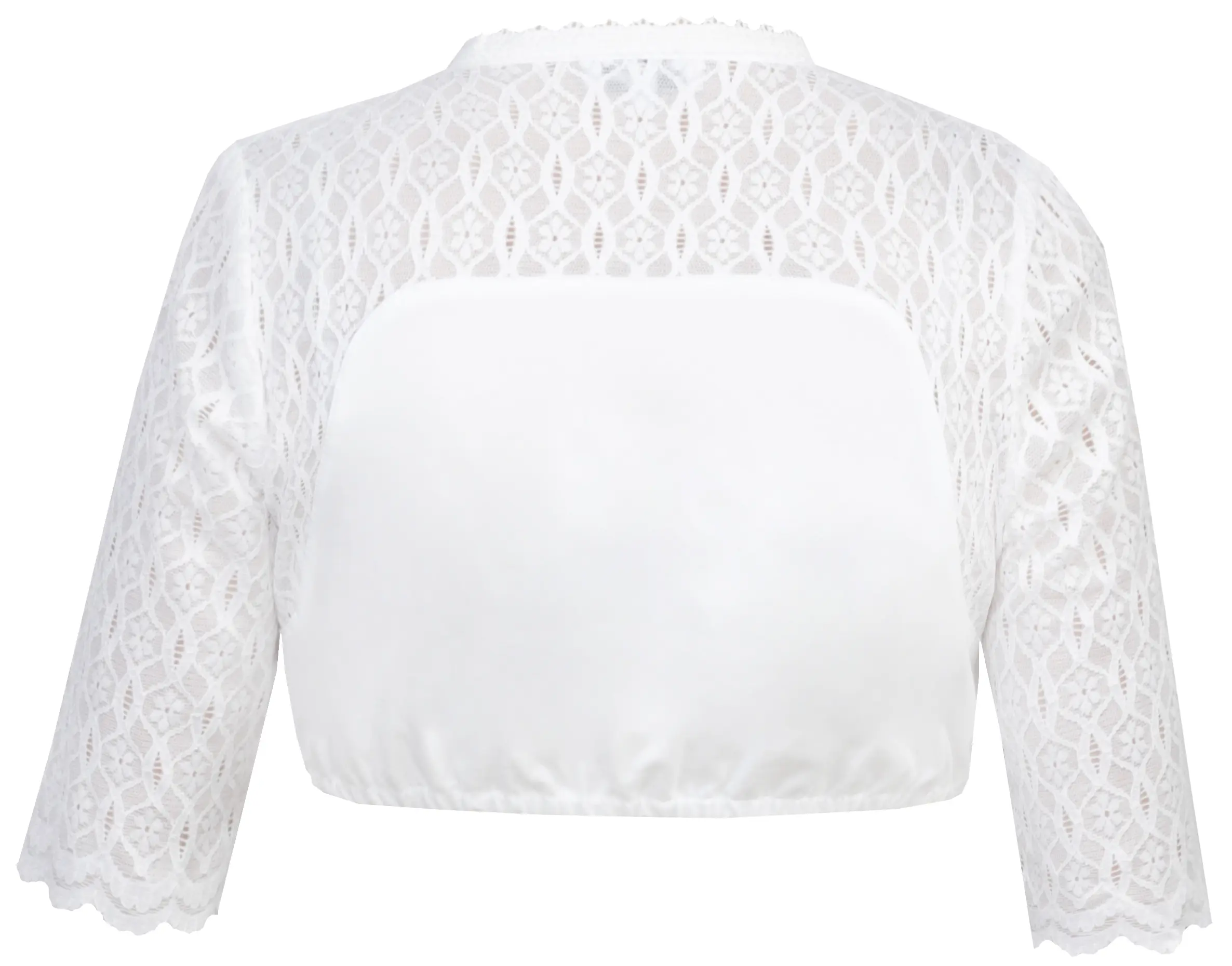 Stretch-Dirndlbluse Irmgard-Linda in weiß - Rückansicht