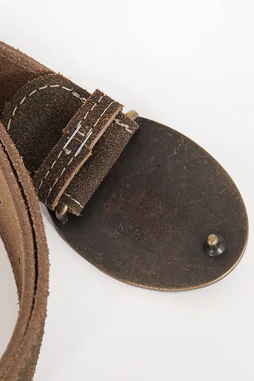 Trachtengürtel in braun antik mit ovaler altgoldener Schnalle 3