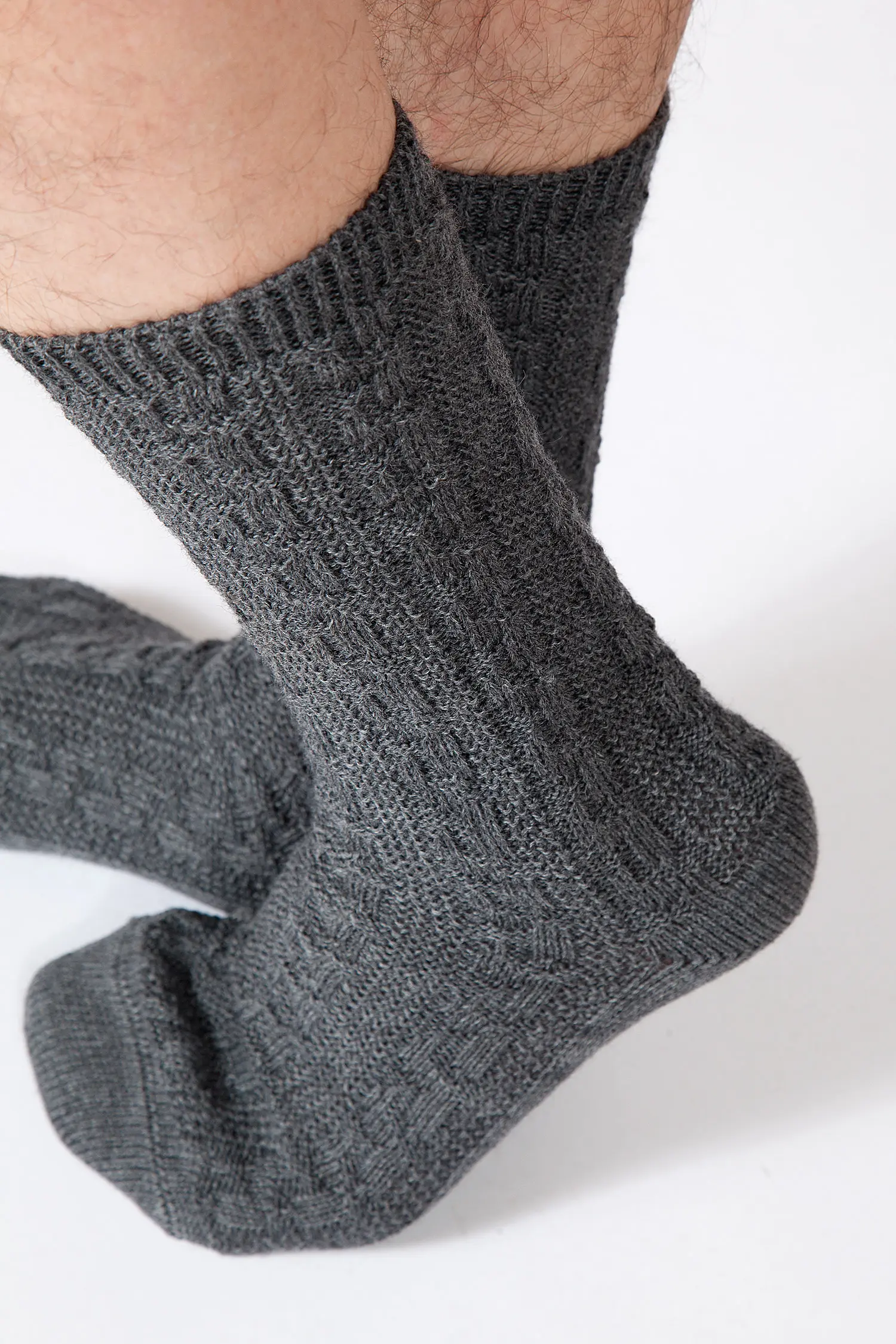 Trachtensocken in grau aus Wolle