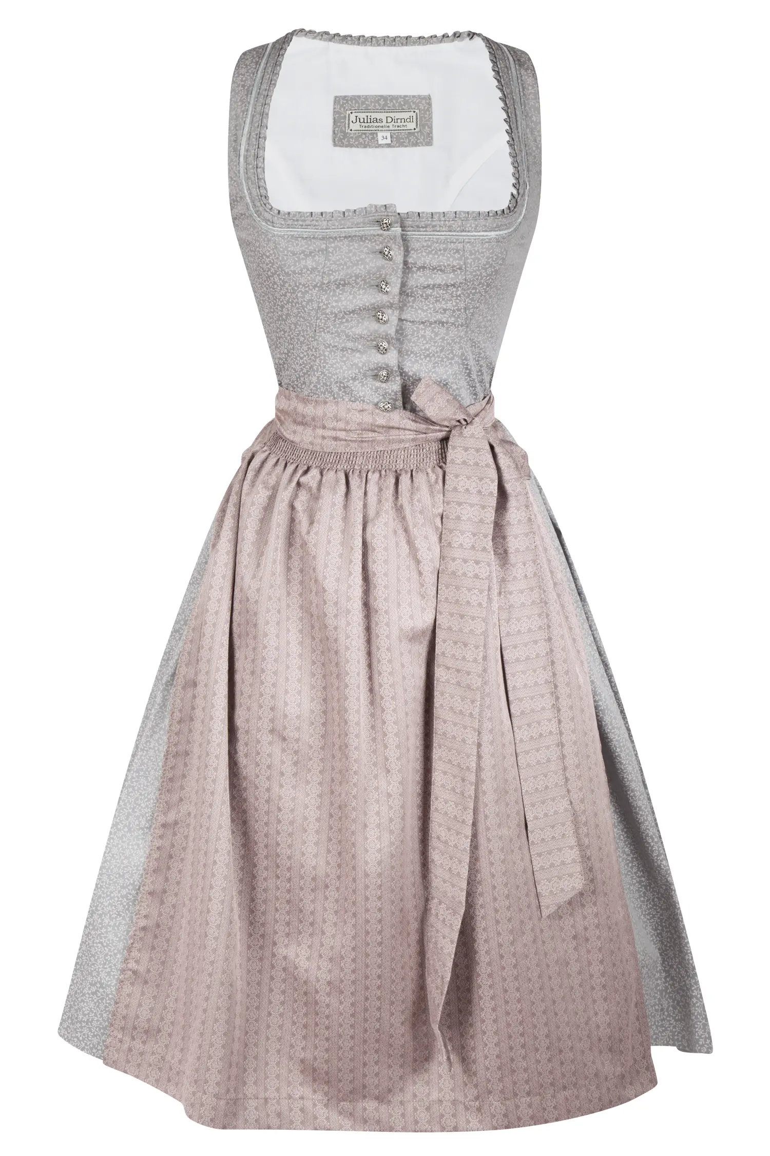 Dirndl in elegantem Grau mit Rosa
