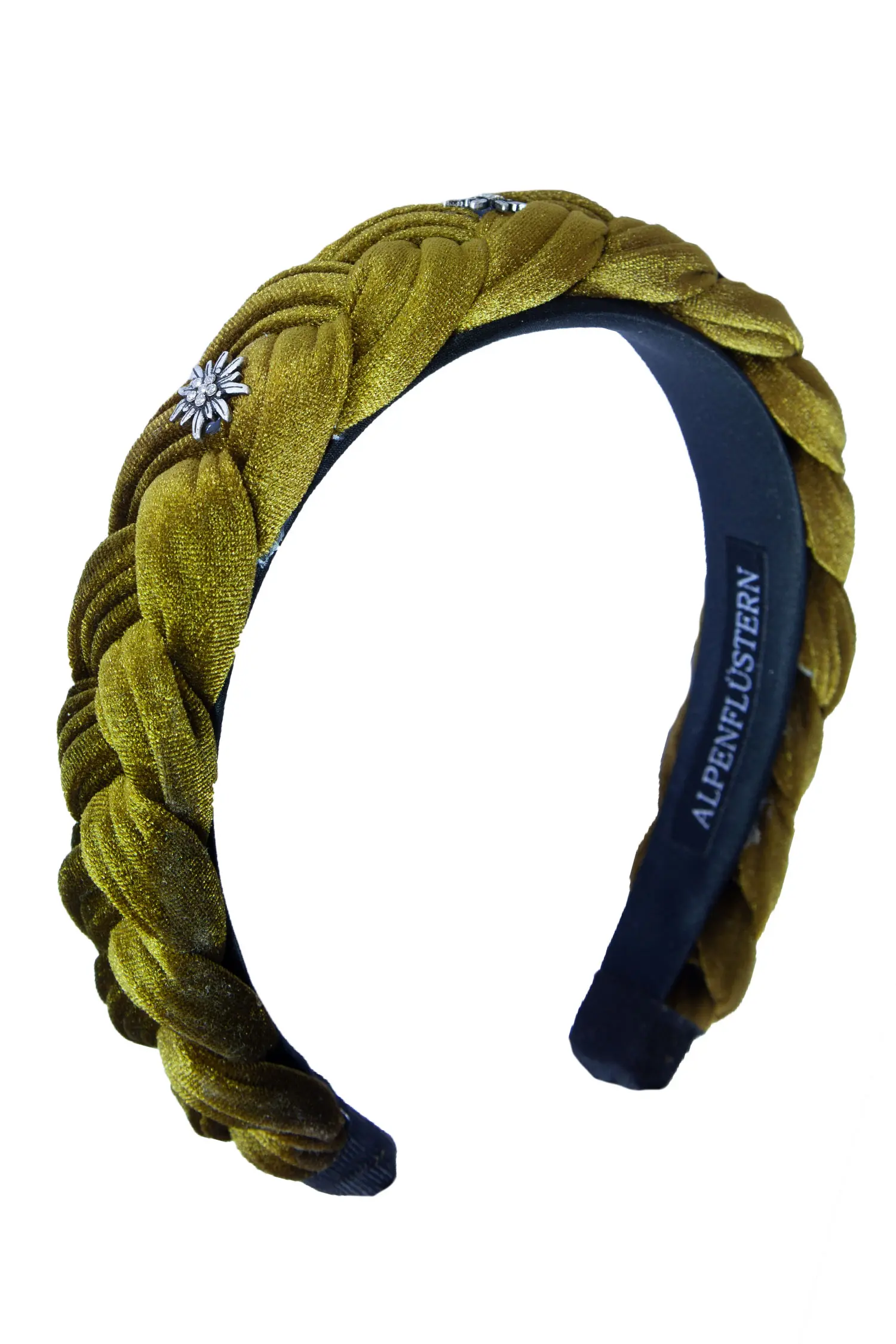 4274-0784-GN5-23-04g6244a Haarreif in moosgrün mit Edelweiß