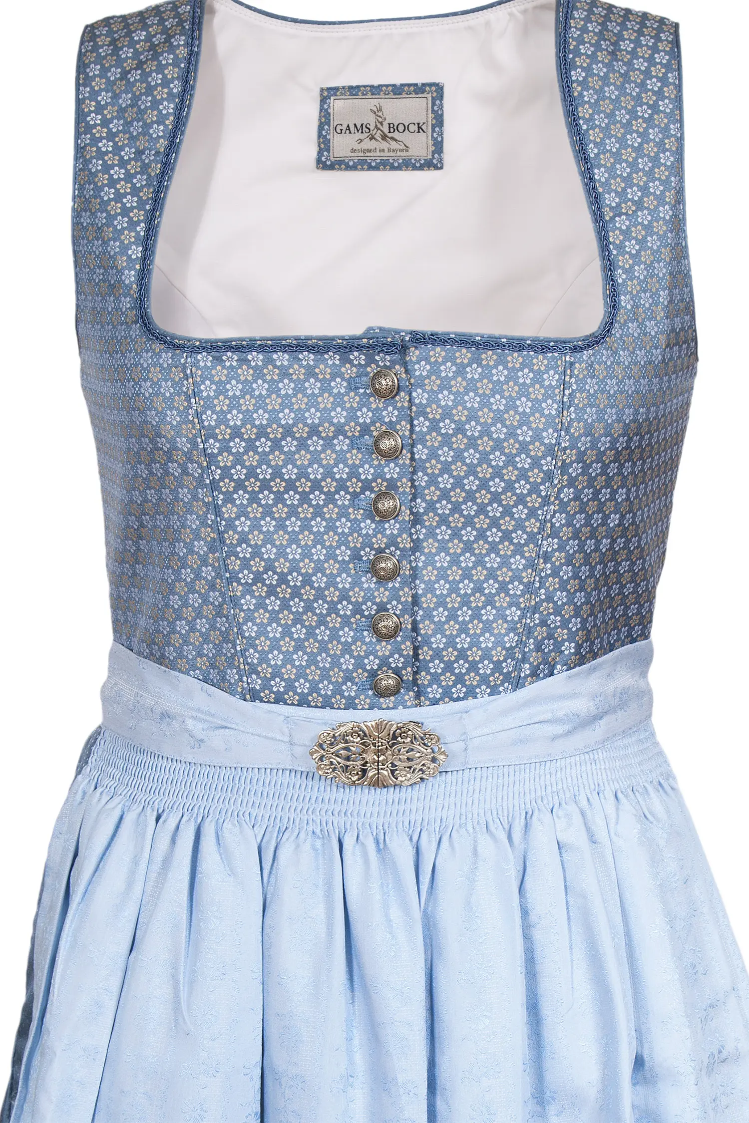 midi-dirndl-hellblau-xxl-3096-0053-bl6-20-08f-xl-3506-b Midi Dirndl in hellblau mit Knöpfen und Blüten XXL Mieder