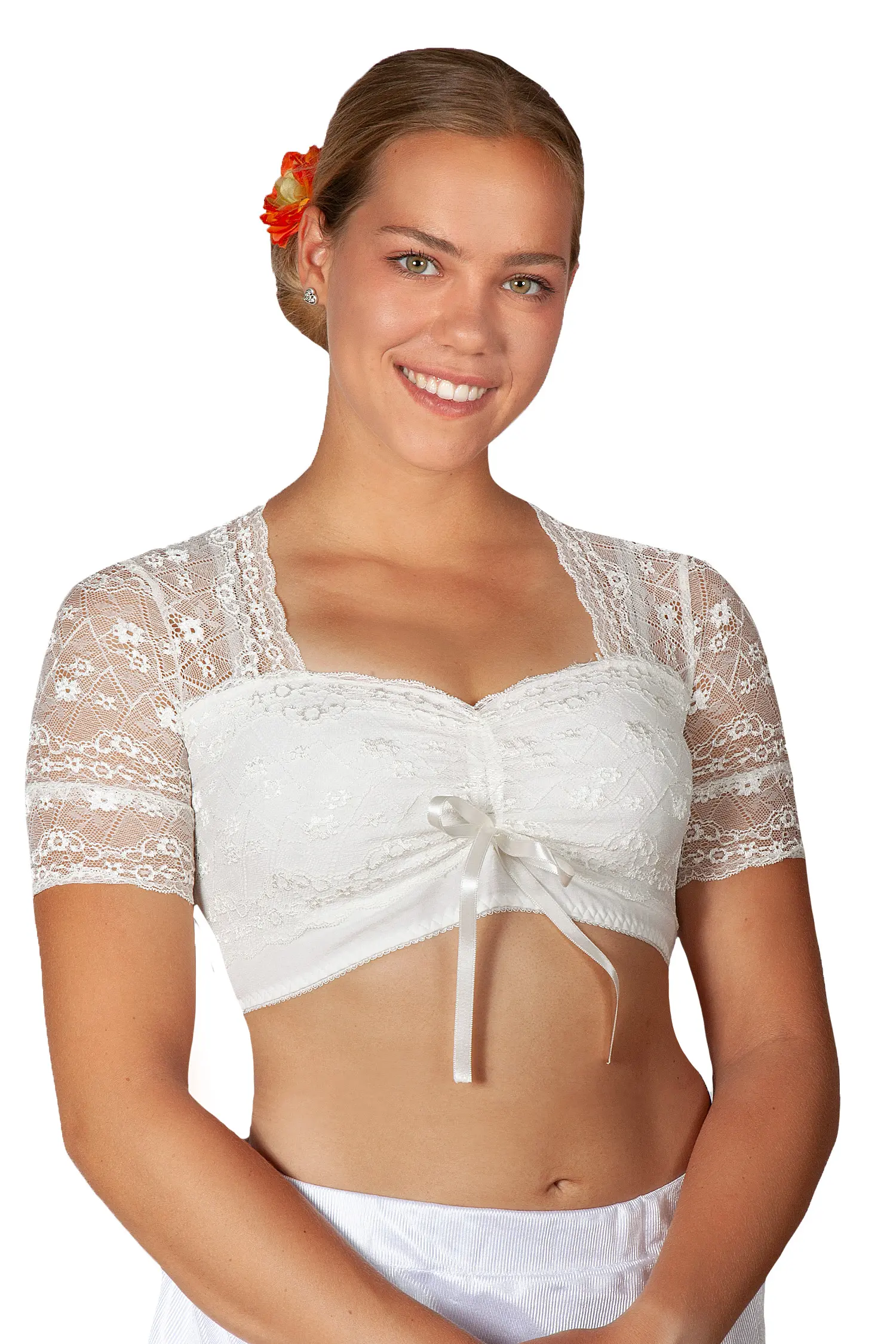 Dirndlbluse Sarah von My Choice in Creme Dirndlbluse Sarah in creme mit längerem Arm