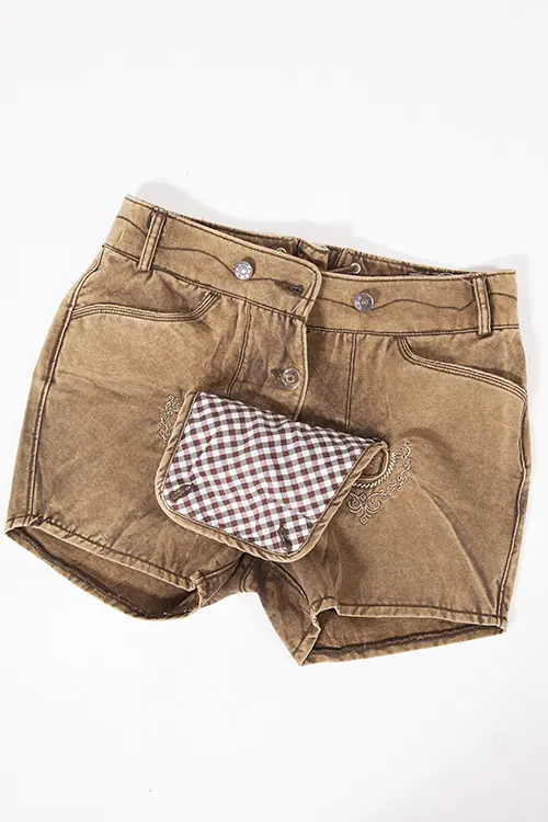 Trachten Jeans Shorts Ilsa in sand von Lekra innen