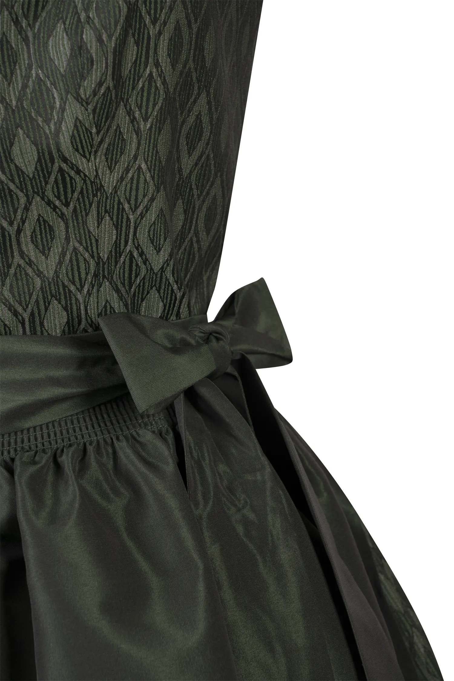 3098-0433-gn8-24-07-0405114 Dirndl Violetta in Moosgrün Detail Mieder