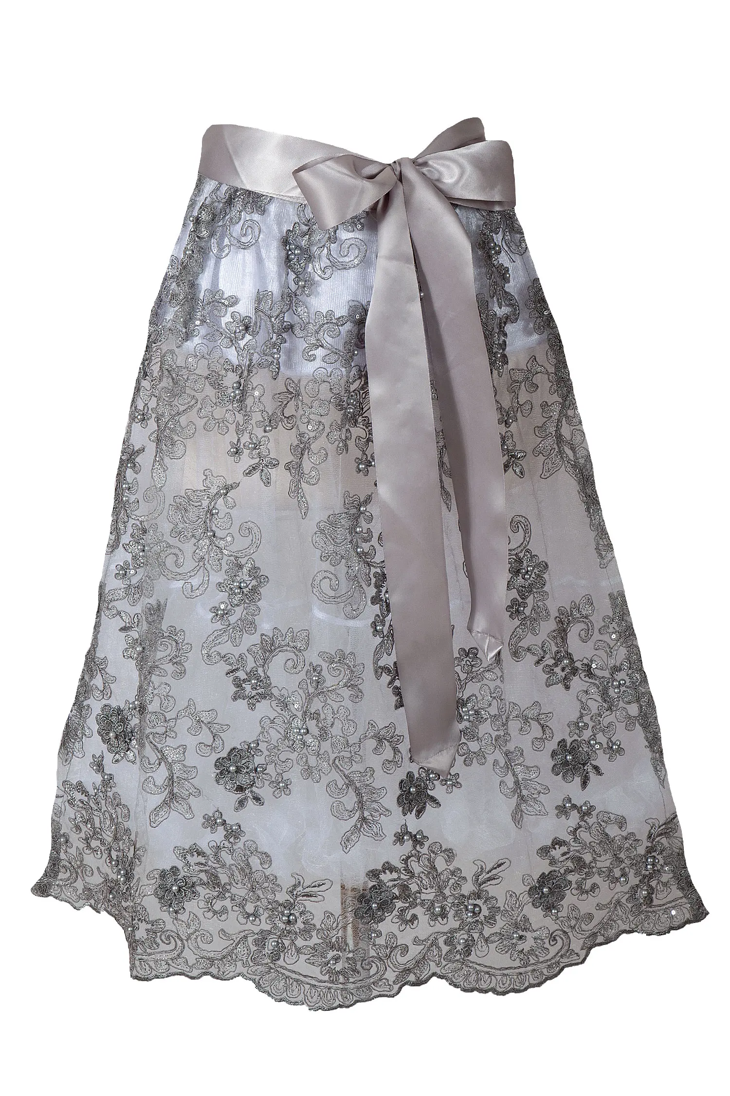 3140-0053-SI2-23-04a-5522a Dirndlschürze Nadina aus Spitze in silber 65 cm