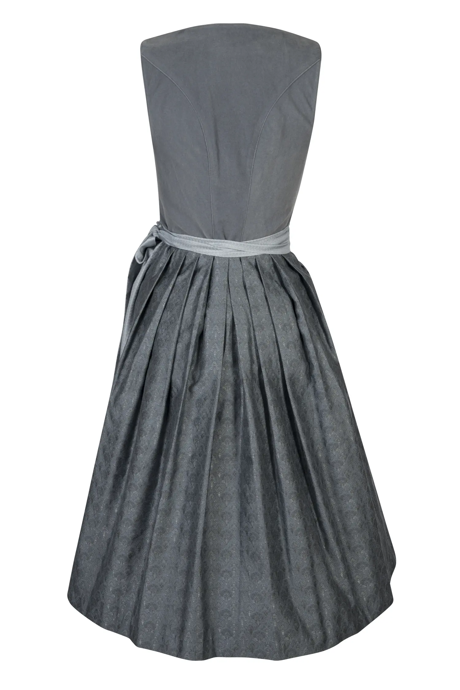 Dirndl Marlene in grau / silber - Rückansicht
