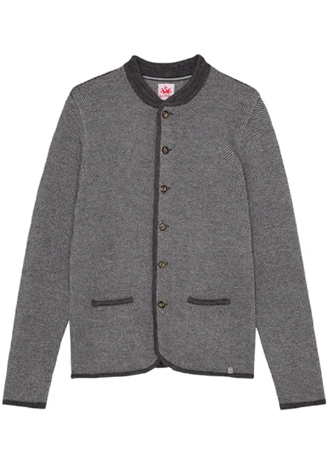 Herrenstrickjacke grau braun