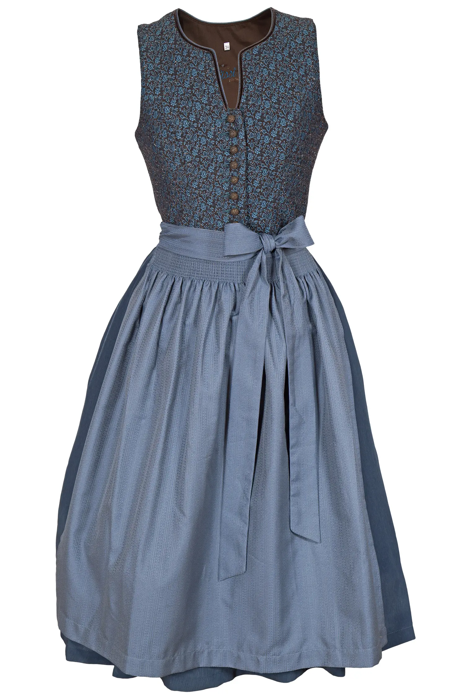 midi-dirndl-graublau-hochgeschlossen-3097-1656-bl6-20-09g-5210-a Midi Dirndl hochgeschlossen in graublau mit Rundhals