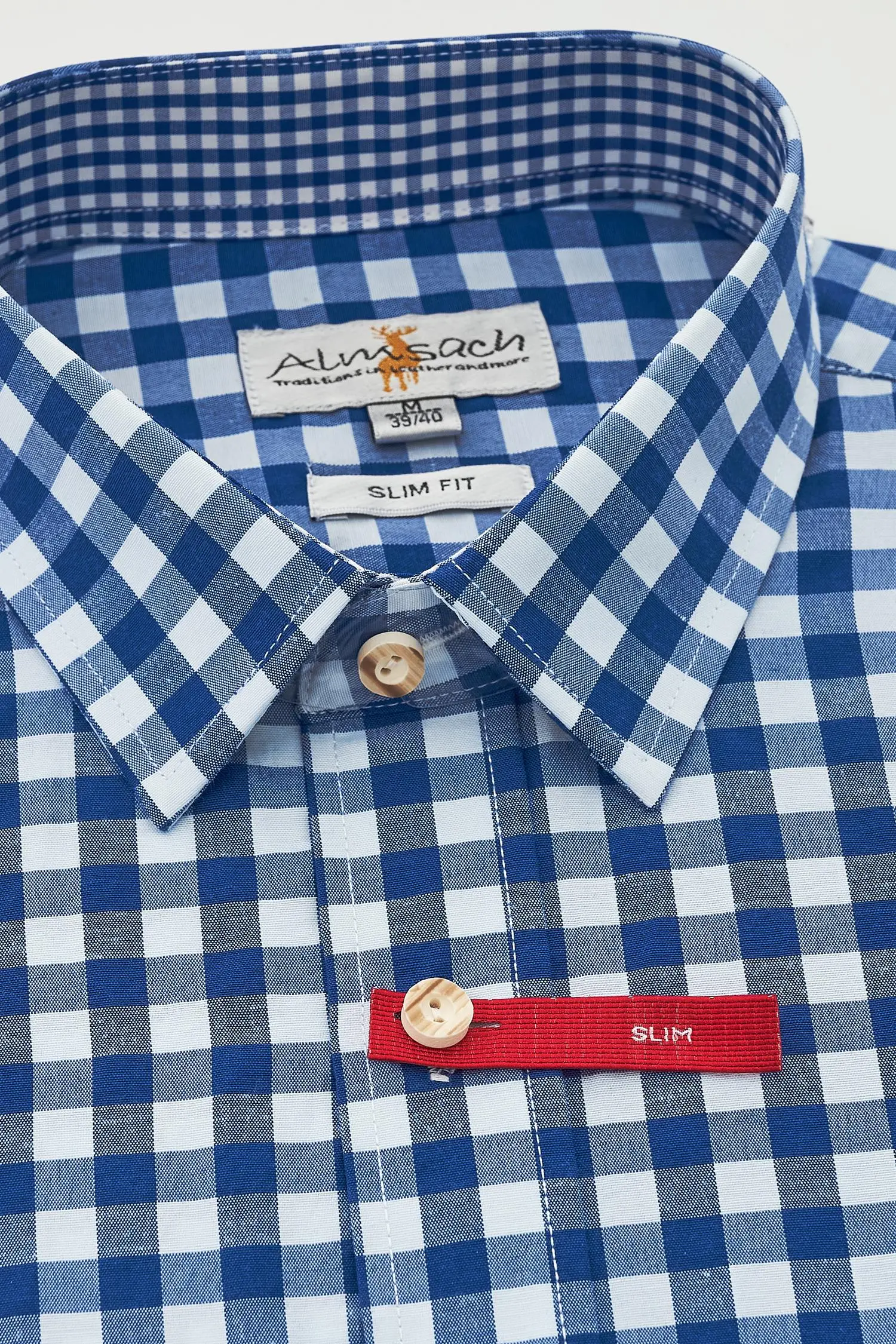 Hemd von Almsach in Blau/Weiß kariert