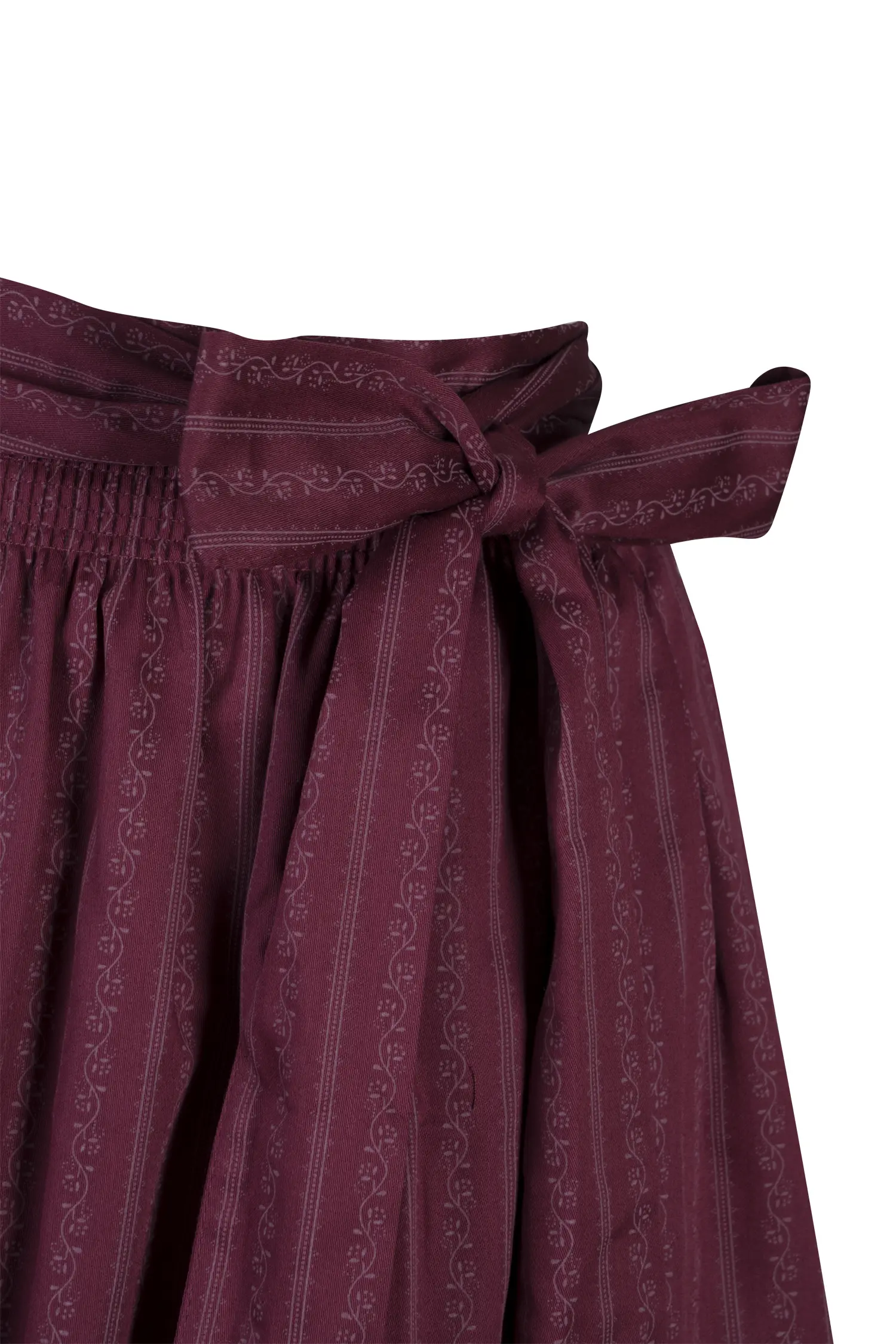 Dirndlschürze in bordeaux 70 cm - Detail
