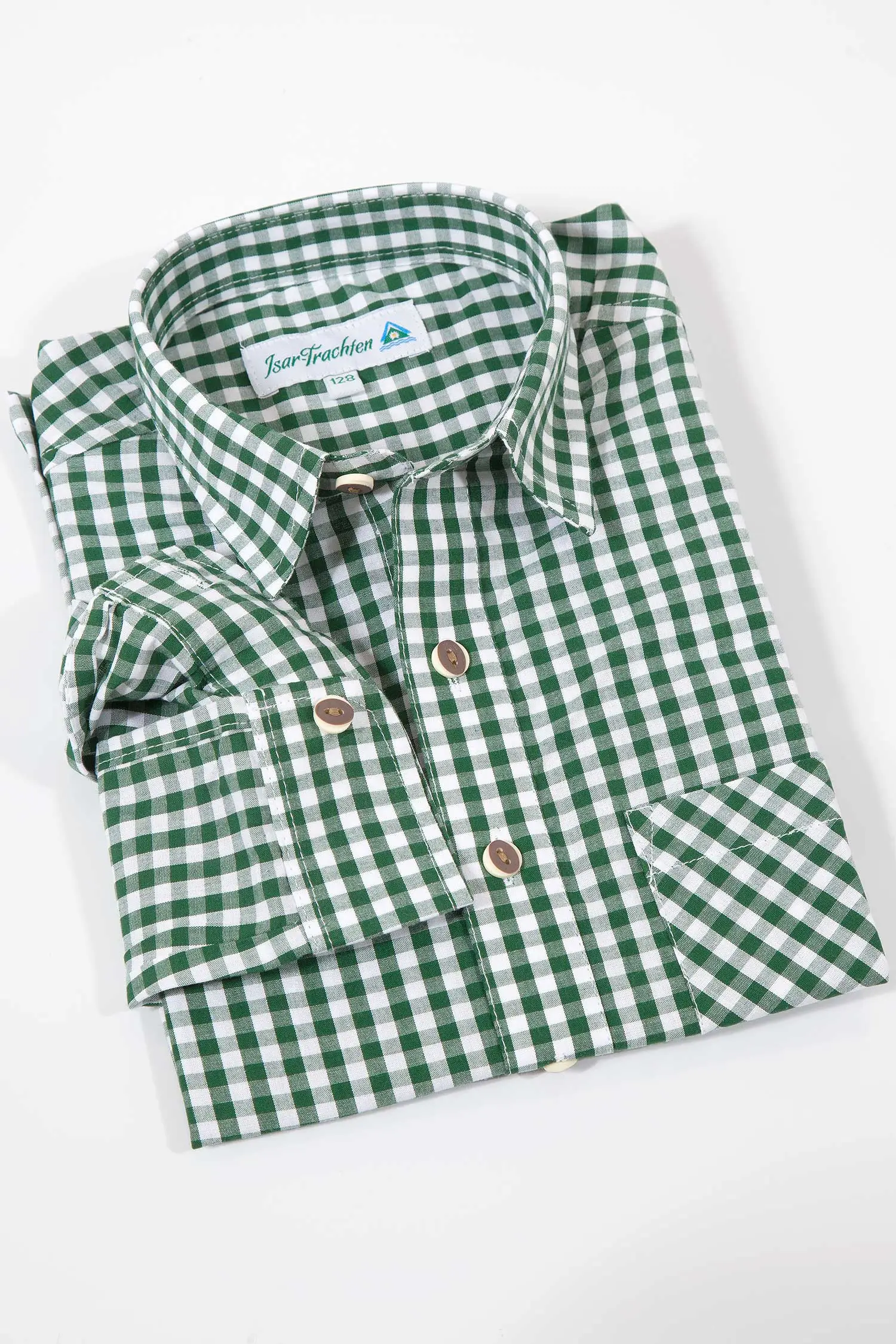 Kinder Trachtenhemd grün kariert Kinderhemd zur Tracht 