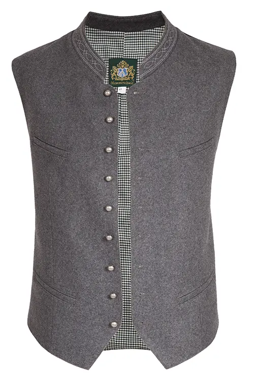 Trachtenweste Loden Herren grau weste 1