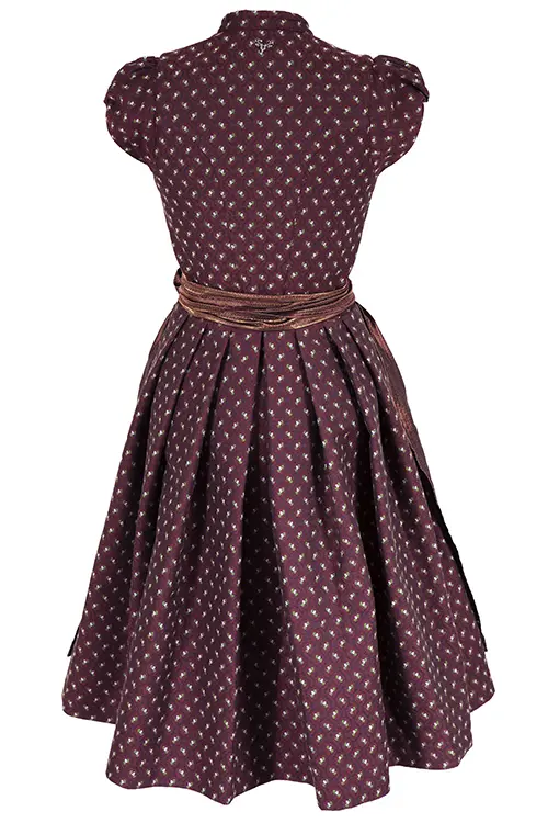 Dirndl Blum von CocoVero Trachten mit Ärmel in bordeaux hinten