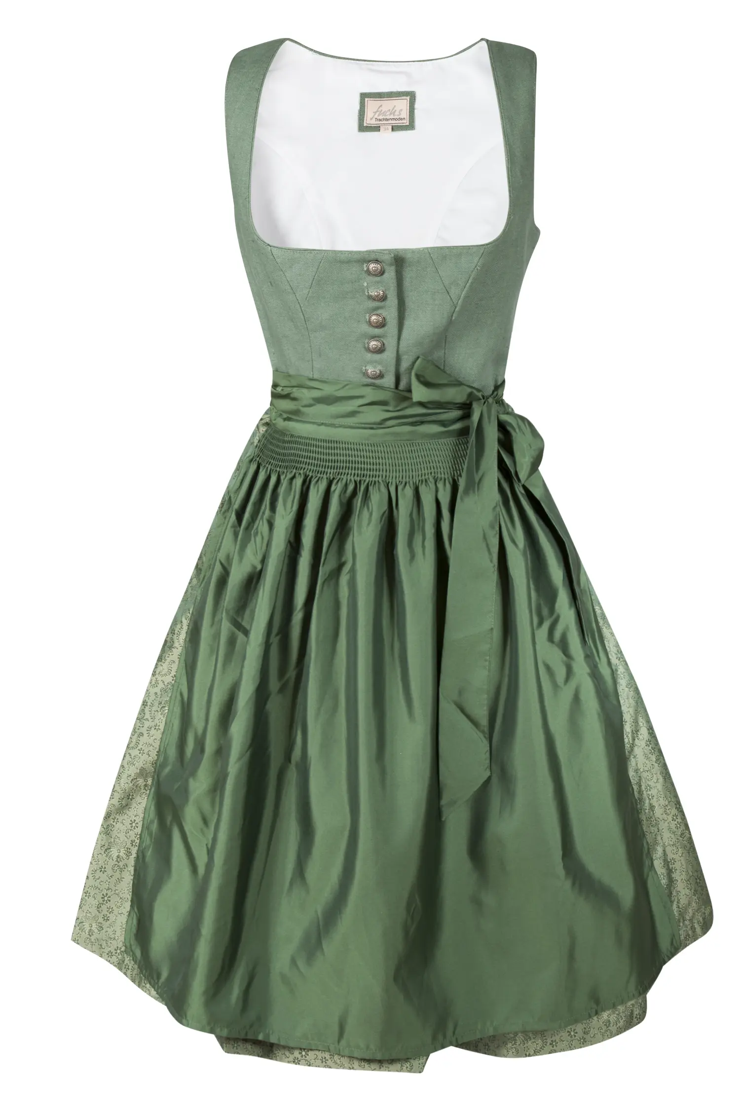 Dirndl Zelig in grün mit festlichem Jacquard Rock