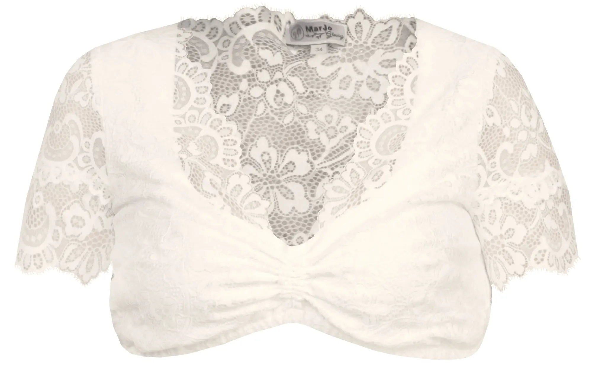 Stretch-Dirndlbluse Idalina-Lotta in offwhite aus Spitze