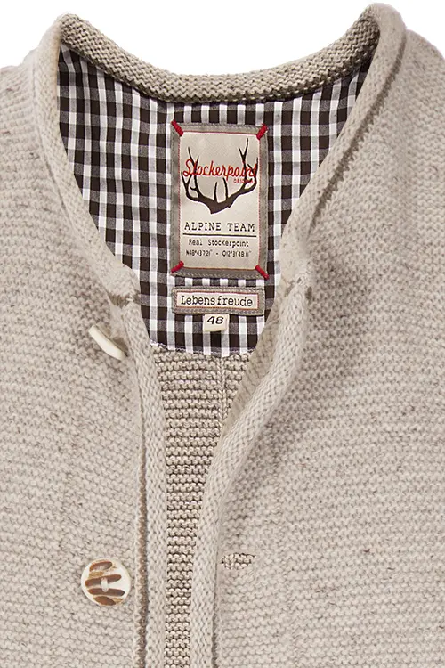 Trachten Strickjacke Magnus natur Detail