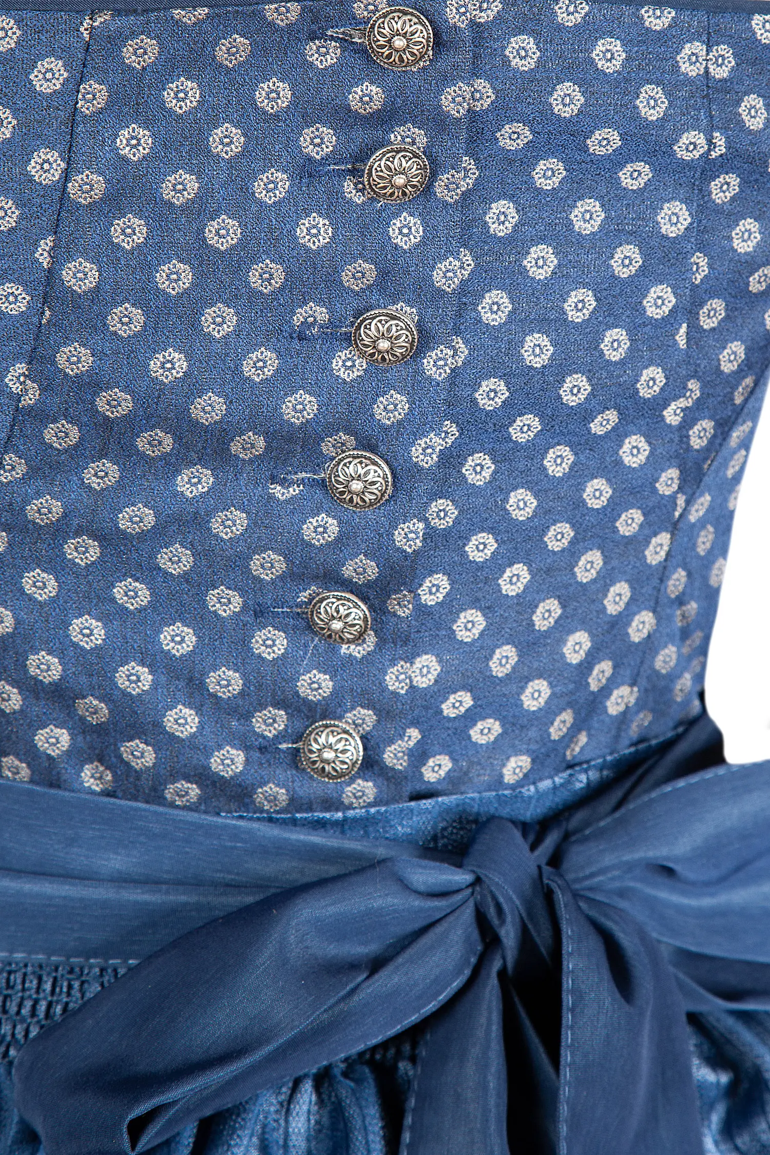 Dirndl in blau geknöpft - Detail Mieder