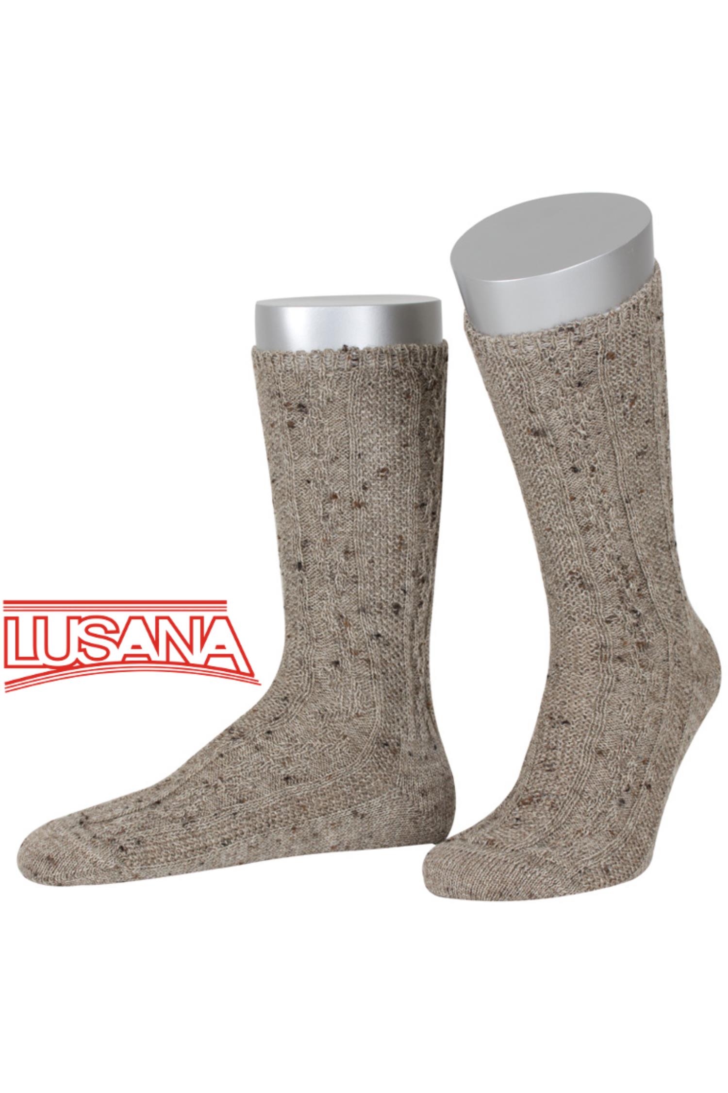 Lusana Trachtensocken in Braun 