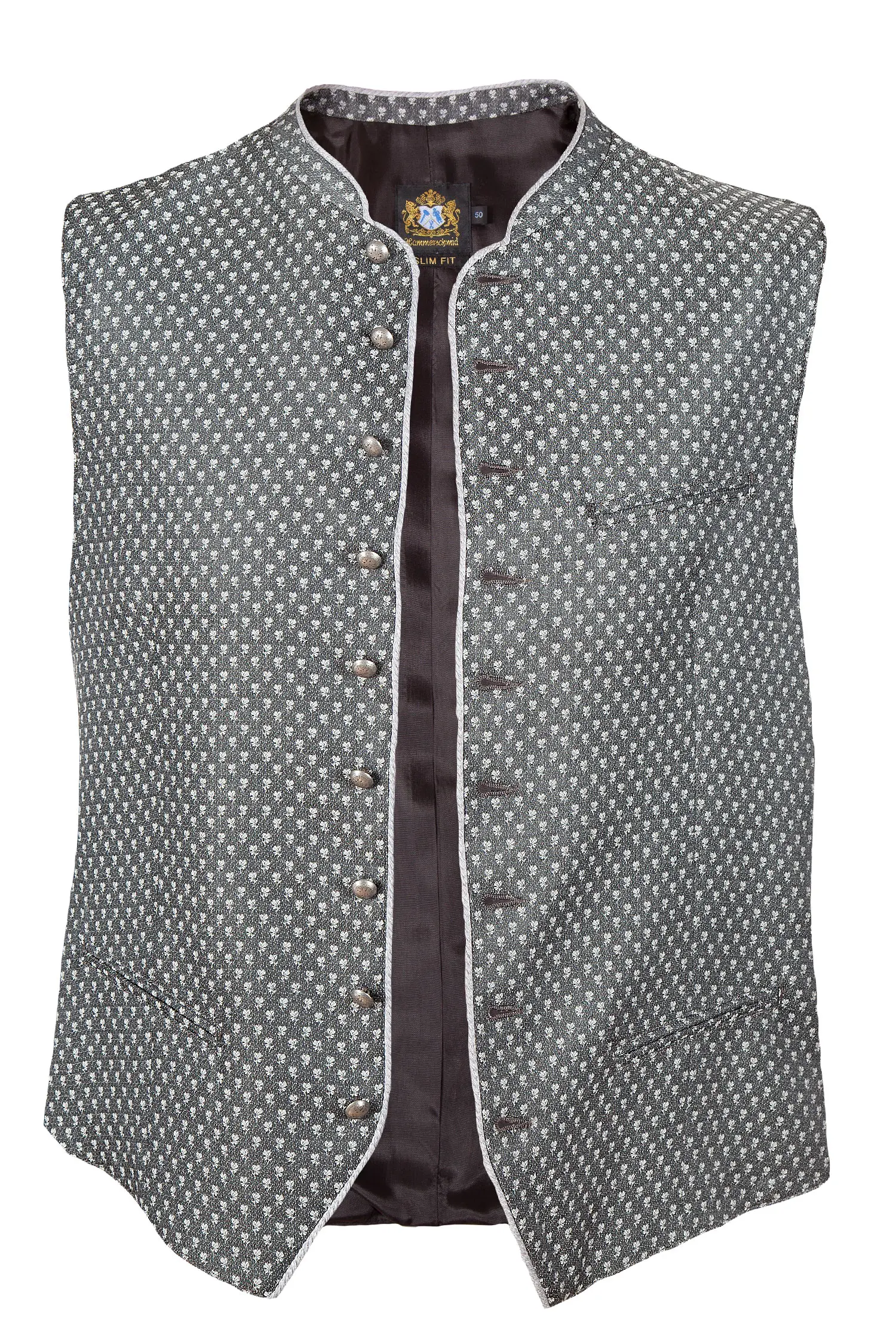 1345-0198-GR8-23-04b-5582a Trachtenweste Erik in grau / schwarz von Hammerschmid