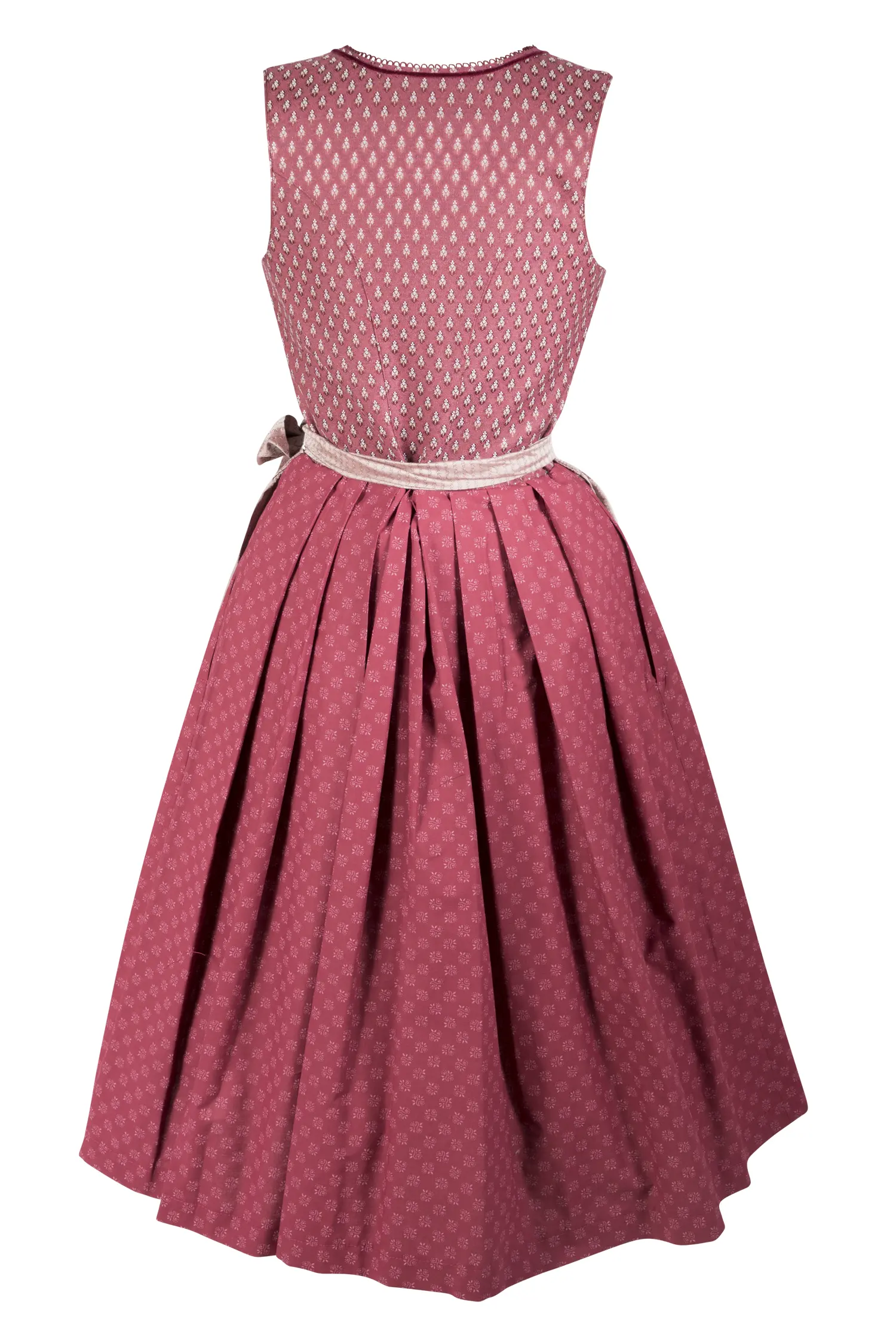 3098-0373-rt5-23-08-09-Di_01454 Gamsbock Dirndl in satten Rottönen - Rückansicht